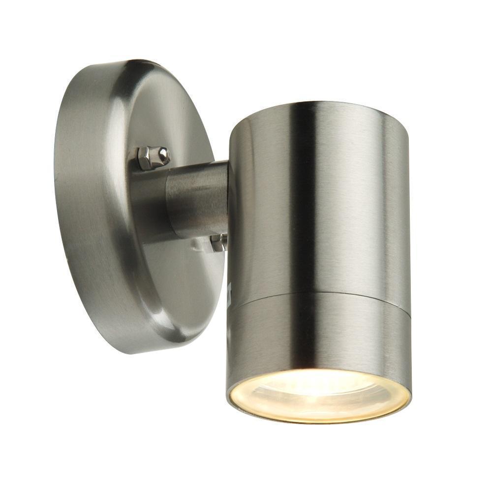 Lutec Rado Outdoor Down Silver Wall Light In Stainless Steel-clearance