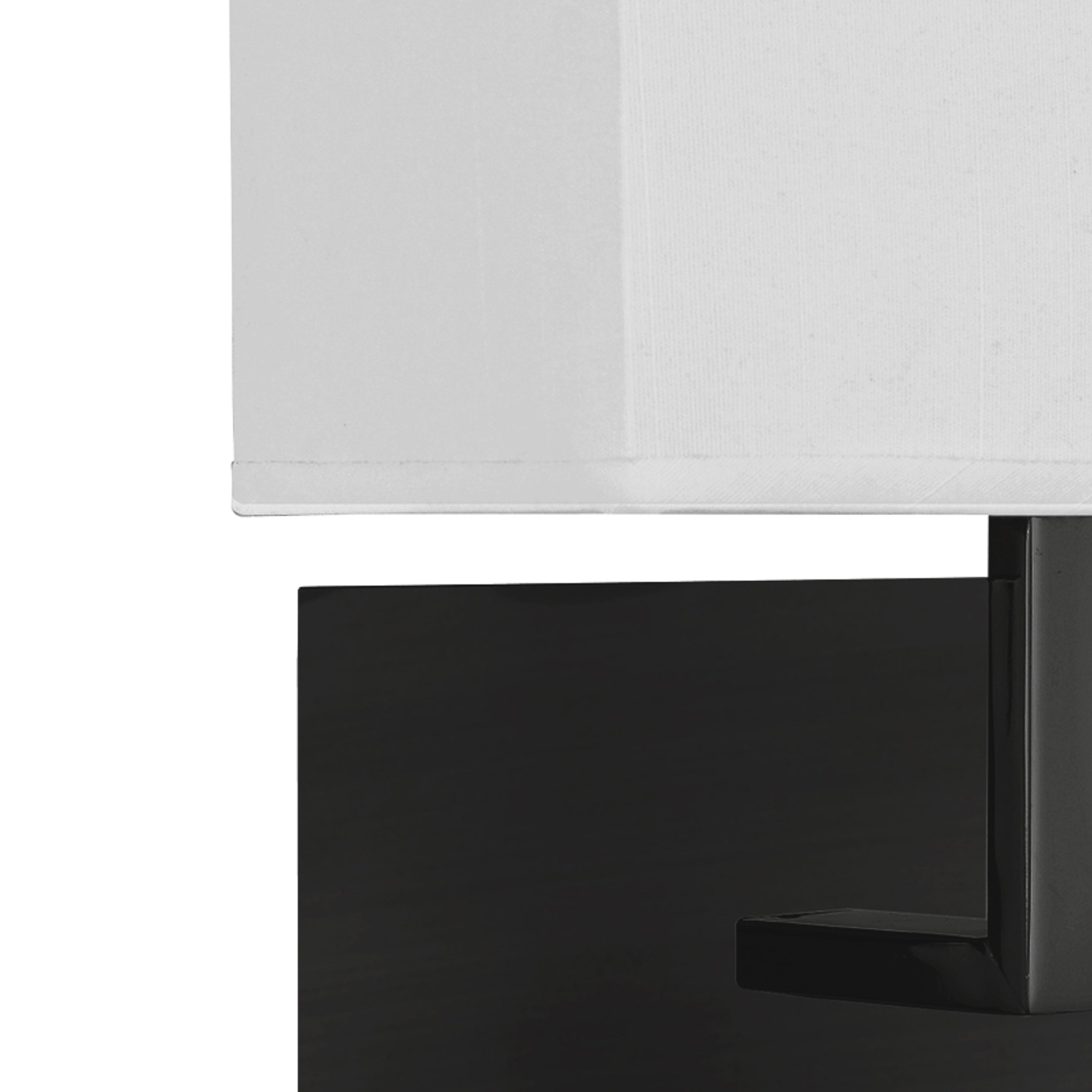 Searchlight Hotel Black Wall Light With White Fabric Shade