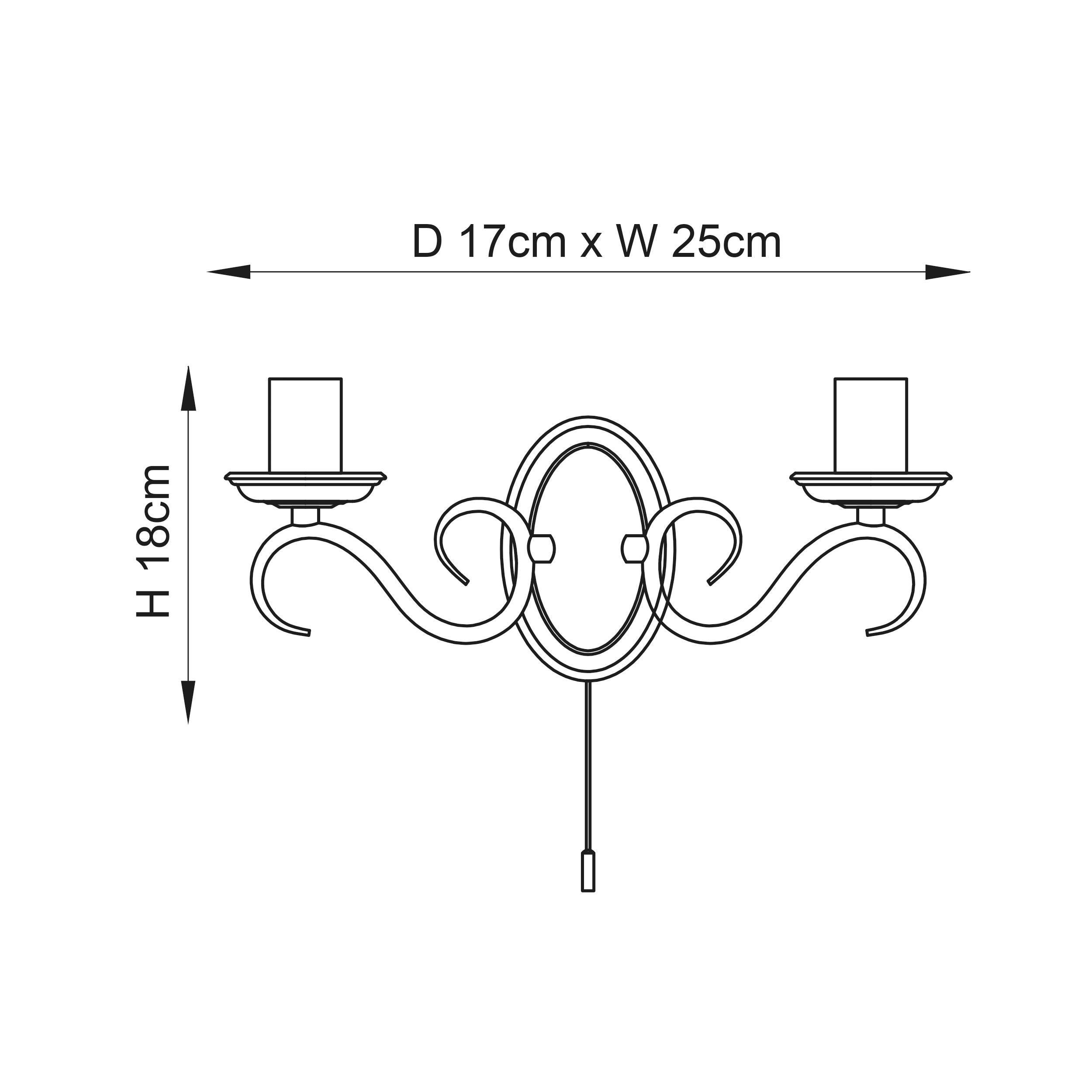 Endon Bernice Twin Arm Antique Brass Wall Light-OPEN-BOX-50-040626