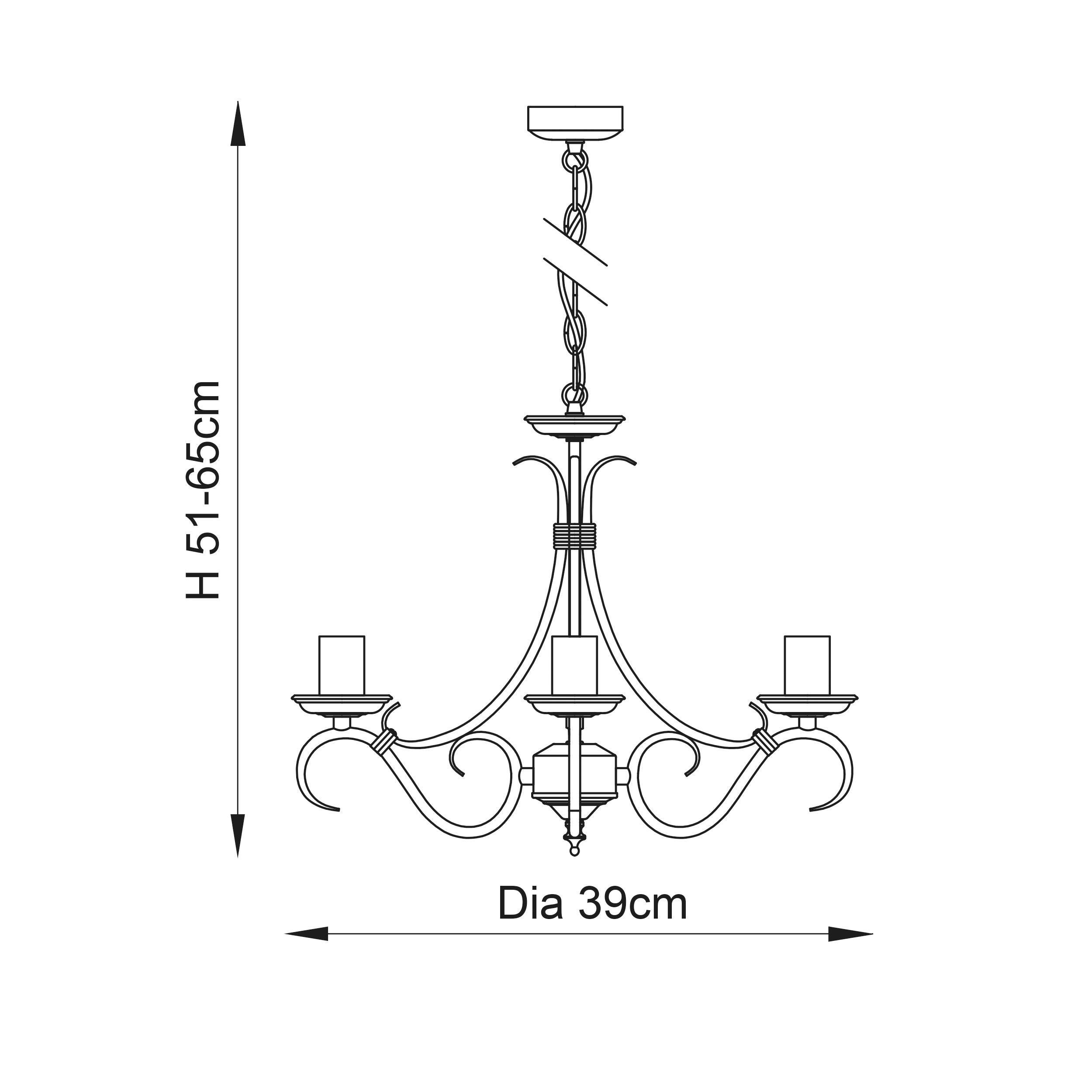 Endon Bernice Antique Brass Finish 3 Light Chandelier-Endon Lighting Living room light close up 4 Tiffany Lighting Direct