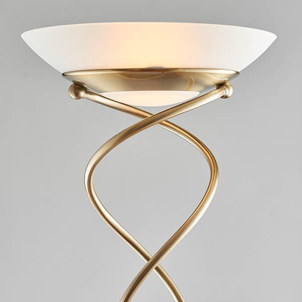 monaco antique nickel finish and opal glass floor lamp by Endon Lighting Living Room Family Shot