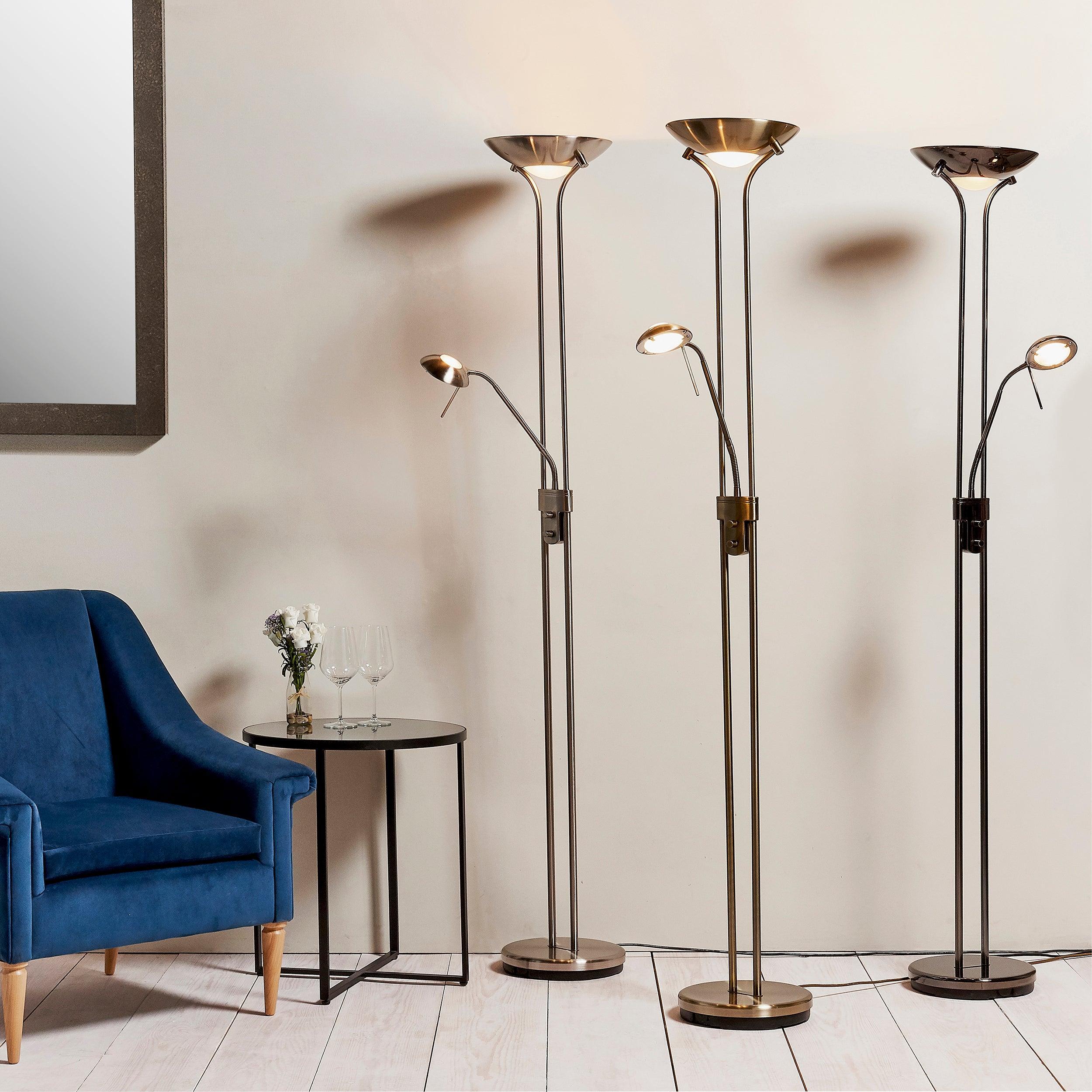 rome antique nickel finish and opal glass floor lamp by Endon Lighting Kitchen Lights CLose Up