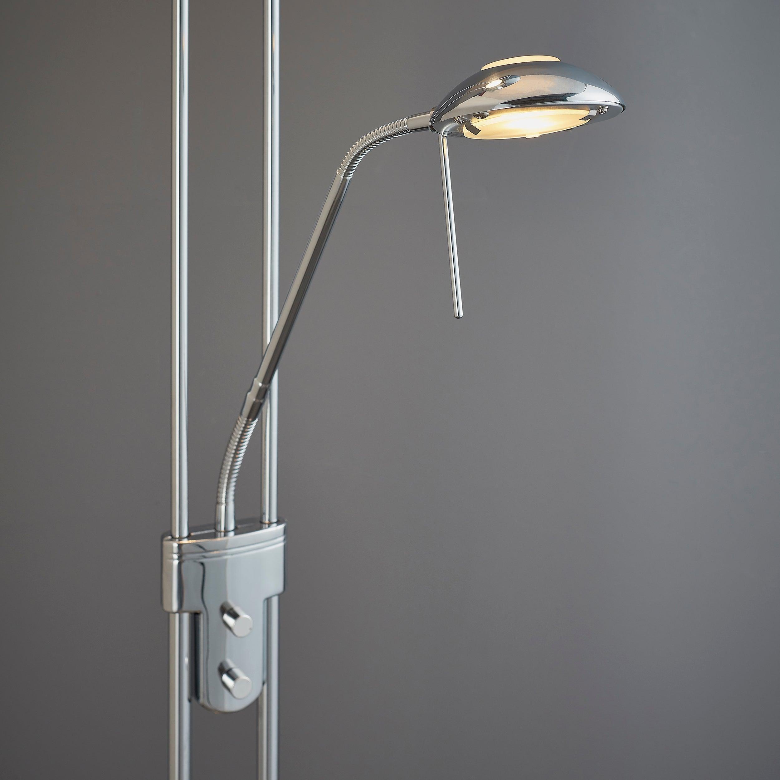 rome satin chrome finish and opal glass floor lamp by Endon Lighting Living Room Unlit Shot