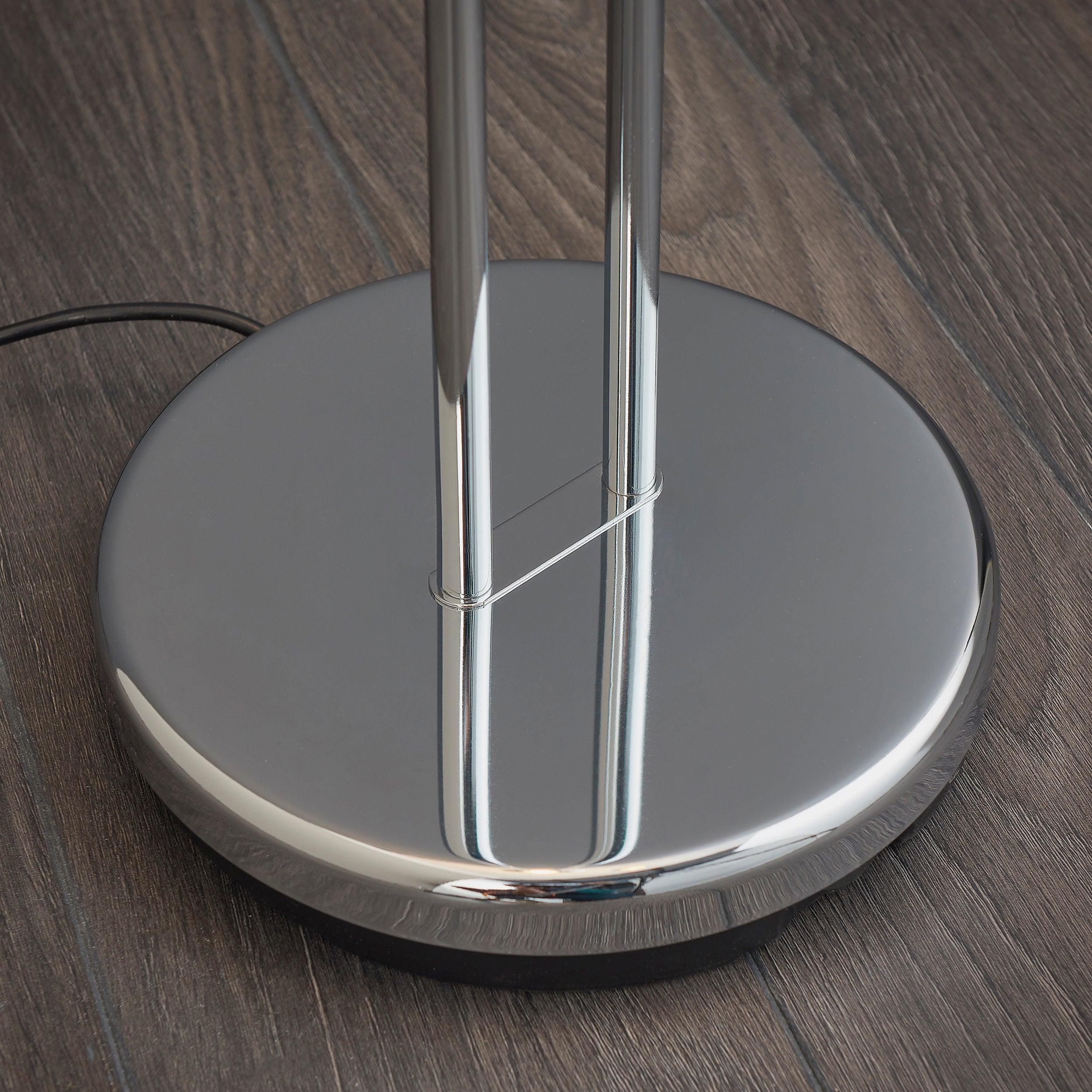 rome satin chrome finish and opal glass floor lamp by Endon Lighting Hallway lights Close Up