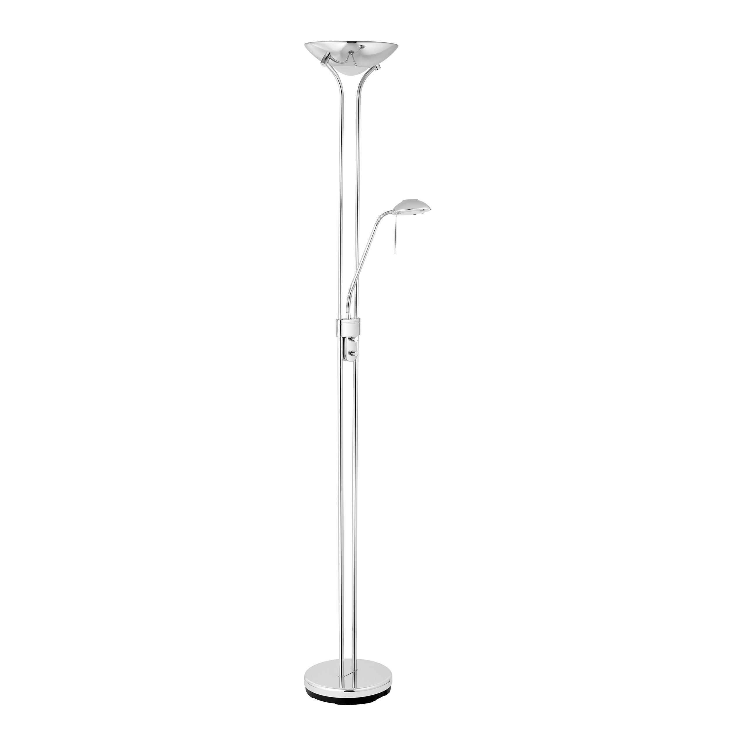 rome satin chrome finish and opal glass floor lamp by Endon Lighting Kitchen Lights