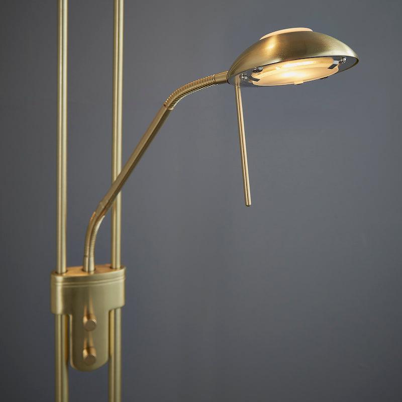 Rome Satin Brass Mother & Child Floor Reading Lamp-warehouse-clearance-020426