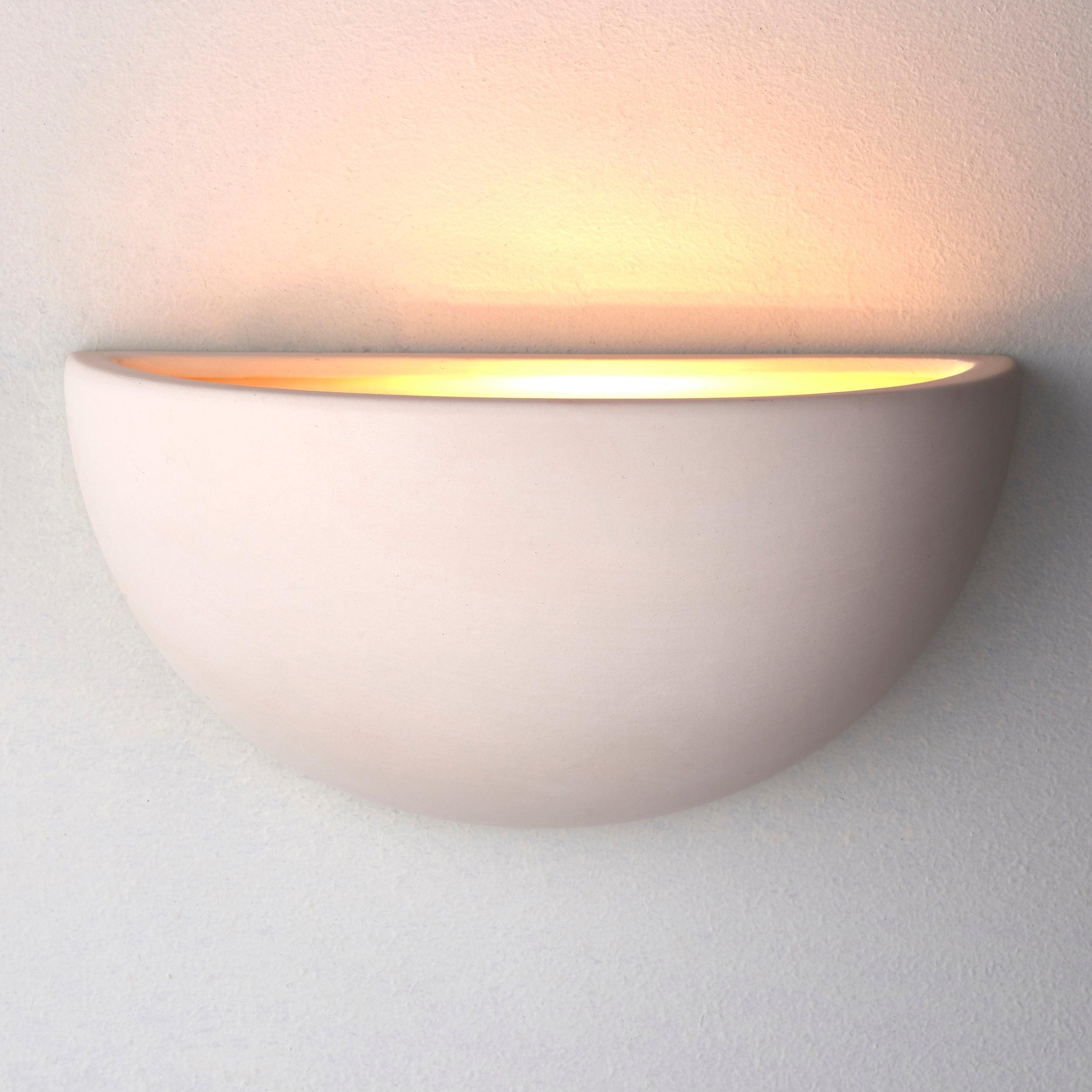 pride unglazed ceramic wall light by Endon Lighting Living Room Close Up 217