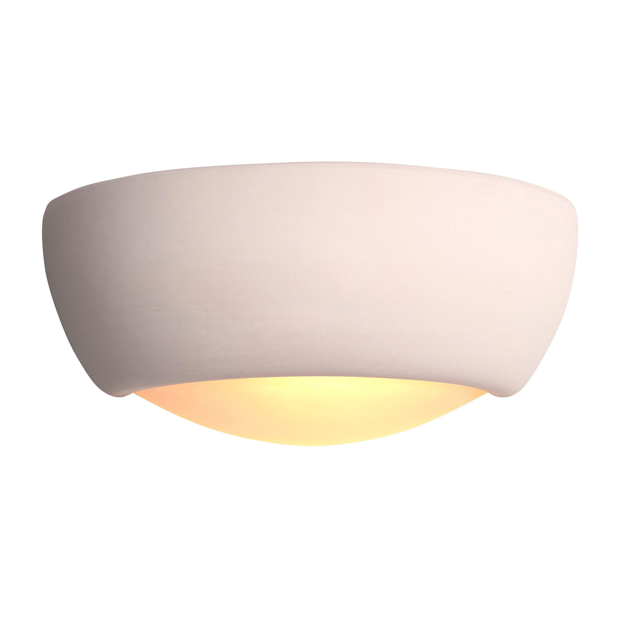 eton unglazed ceramic wall light by Endon Lighting Bedroom Hero Shot