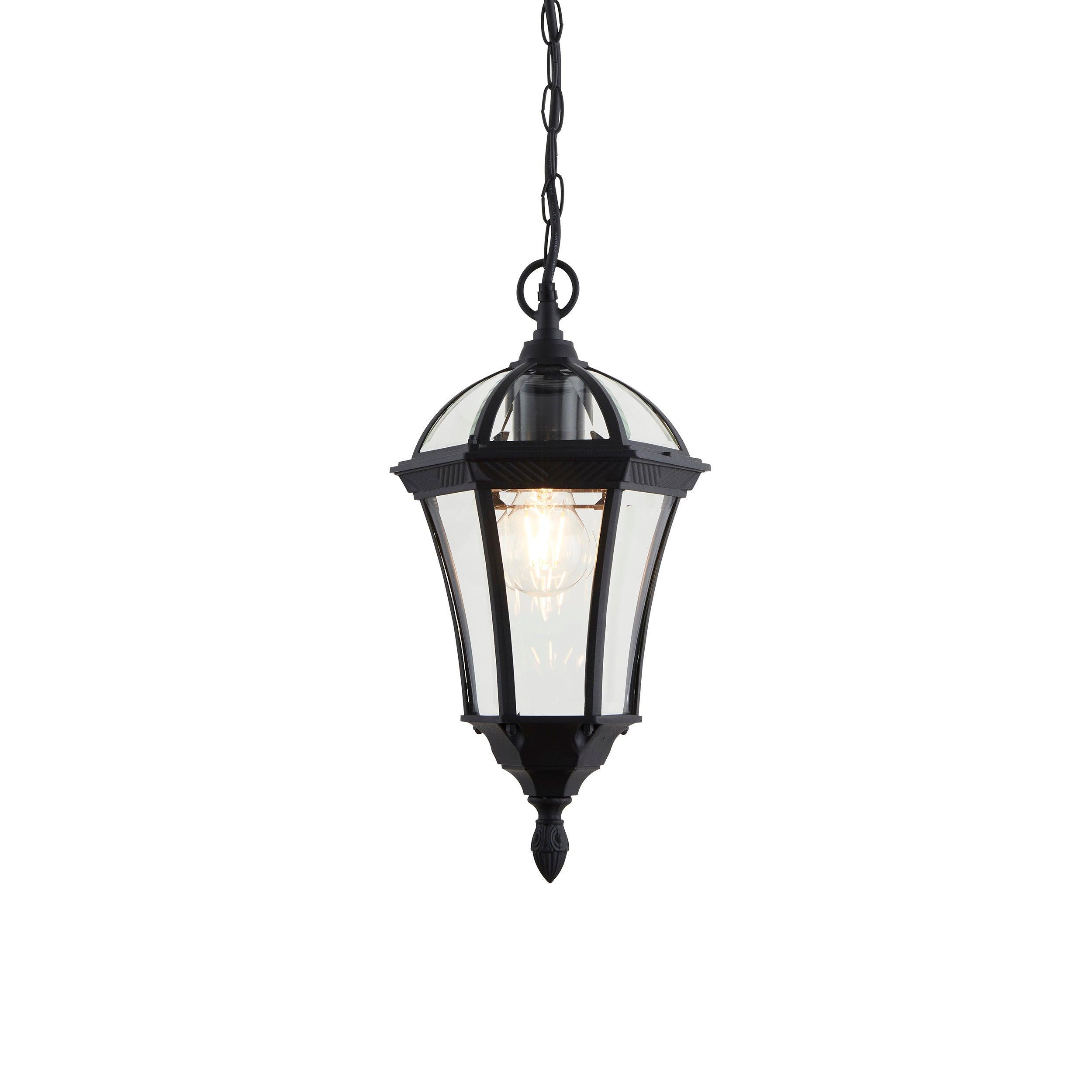 drayton textured black finish outdoor pendant light yg 3503 by Endon Lighting Hallway lights Close Up