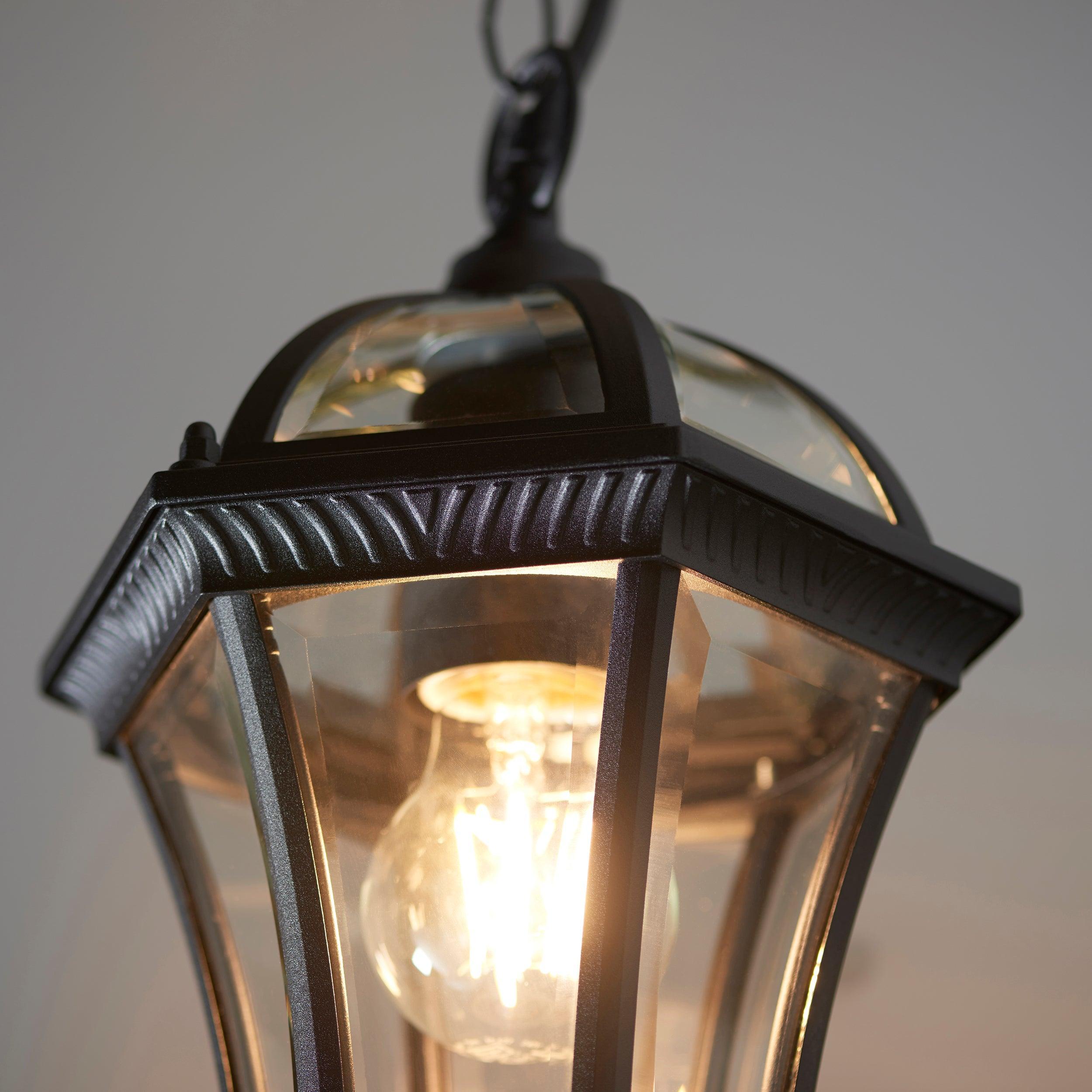 drayton textured black finish outdoor pendant light yg 3503 by Endon Lighting Kitchen Lights CLose Up
