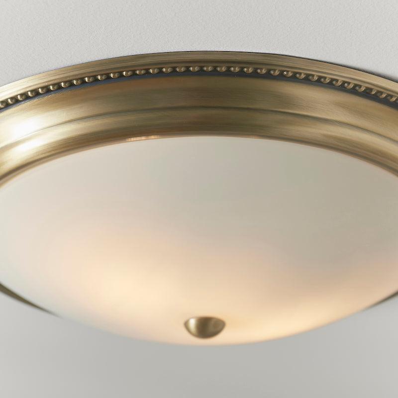 Endon Atlas 2 Light Brass Flush Ceiling Light-WAREHOUSE-40-290626