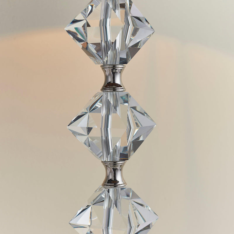 Endon Verdone Clear Crystal Glass & Taupe Silk Table Lamp-Endon Lighting-Living-Room-Tiffany Lighting Direct-[image-position]