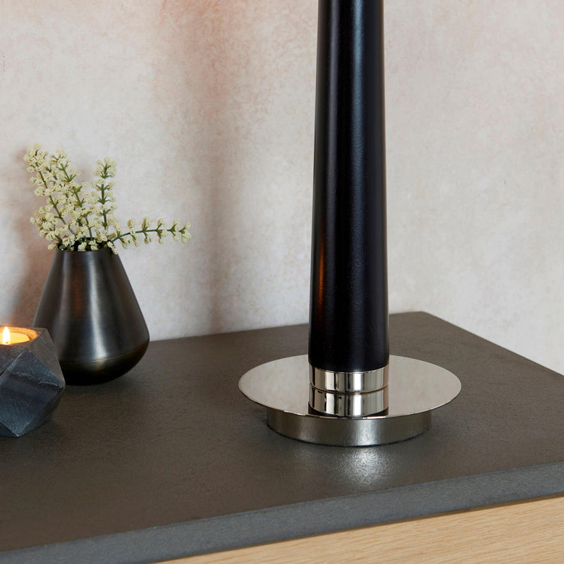 Endon Corvina Walnut Effect Wood Table Lamp With Shade-Endon Lighting-Living-Room-Tiffany Lighting Direct-[image-position]