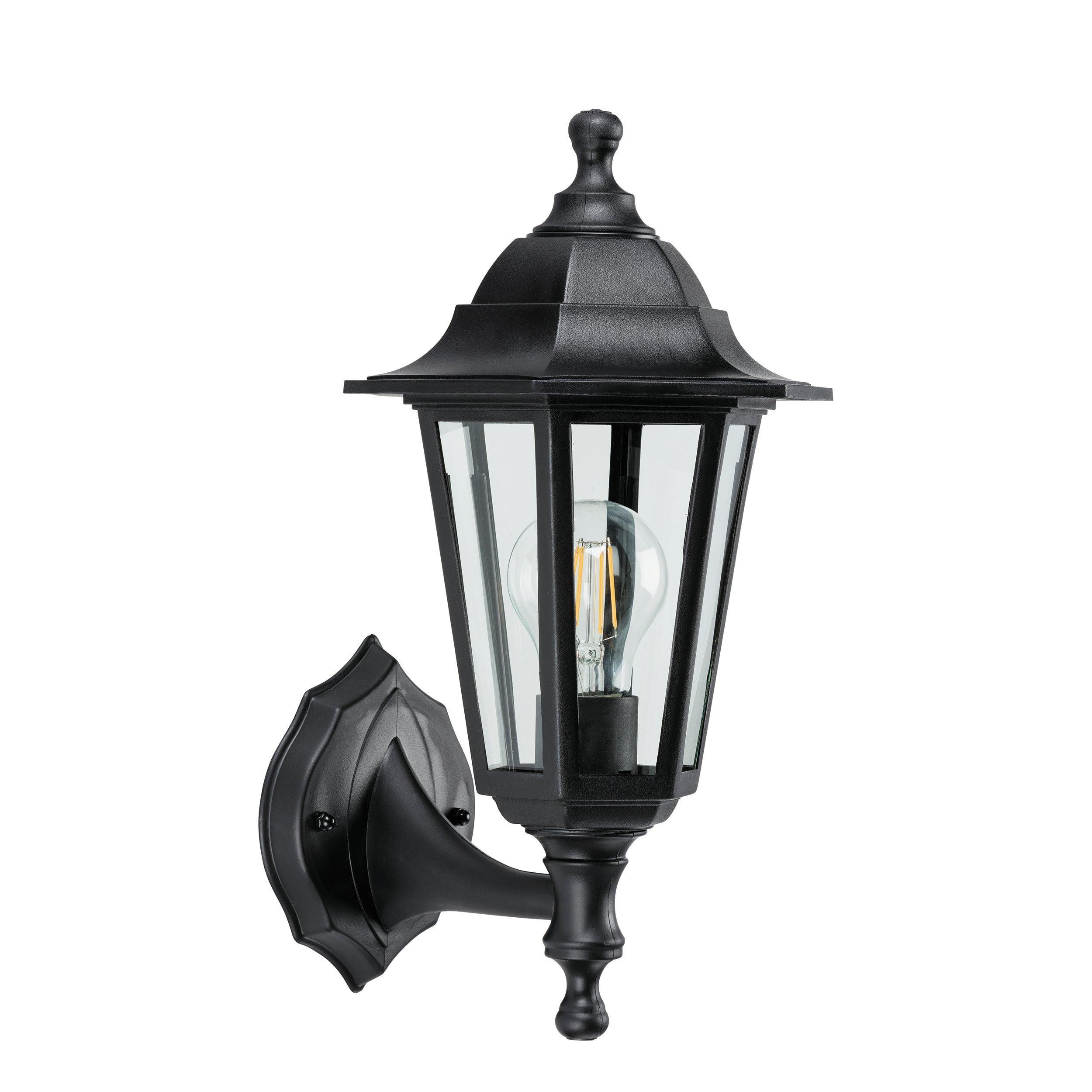 bayswater black polypropylene finish outdoor downlight wall light el 40045 by Endon Lighting Bedroom Close Up Image