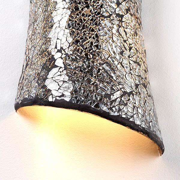 marconi 2lt mosiac mirror glass satin nickel wall light marconi 2wbch by Endon Lighting Living Room Close Up 207