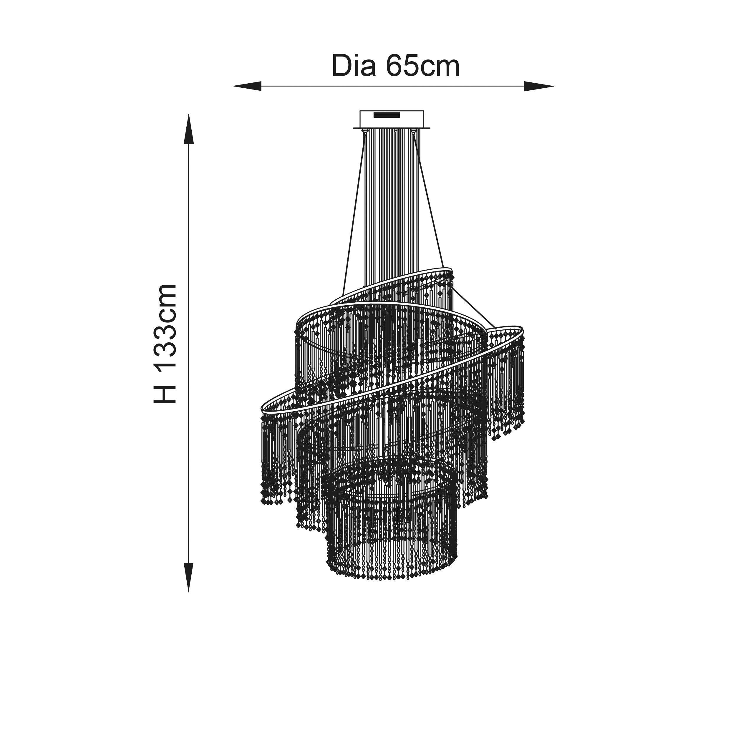 Endon Camille Clear Glass & Chrome 24 Light Ceiling Pendant-Ceiling Pendant Lights-Endon Lighting hallway lighting photo Tiffany Lighting Direct