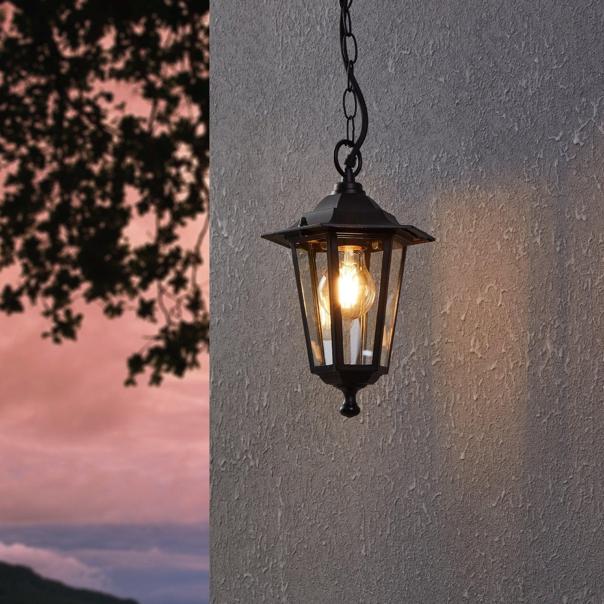 Eglo Laterna 4 IP44 Black Outdoor Ceiling Pendant-WAREHOUSE-40-200326