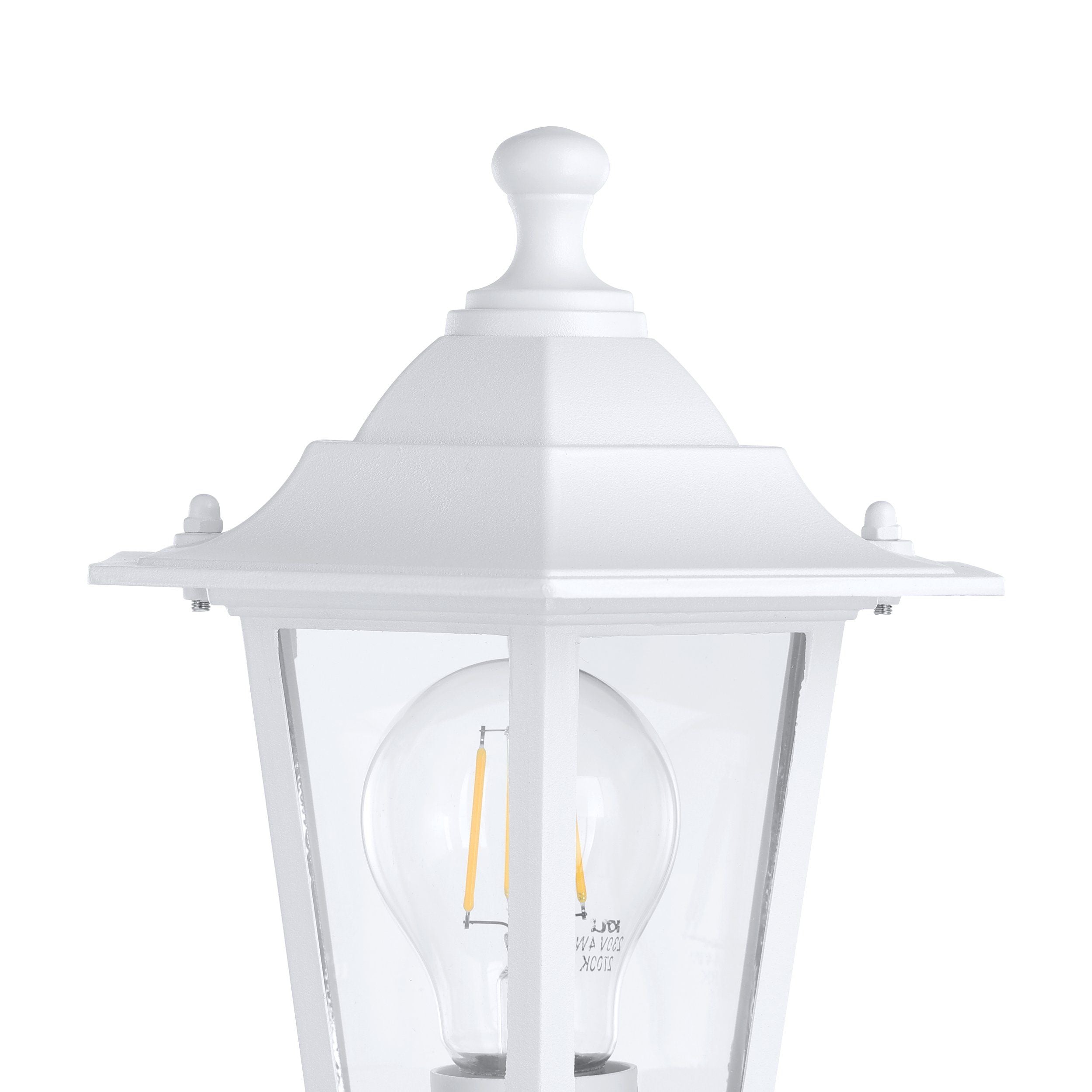 Eglo Laterna 5 White Aluminium Outdoor Pathway Lamp Post - IP44