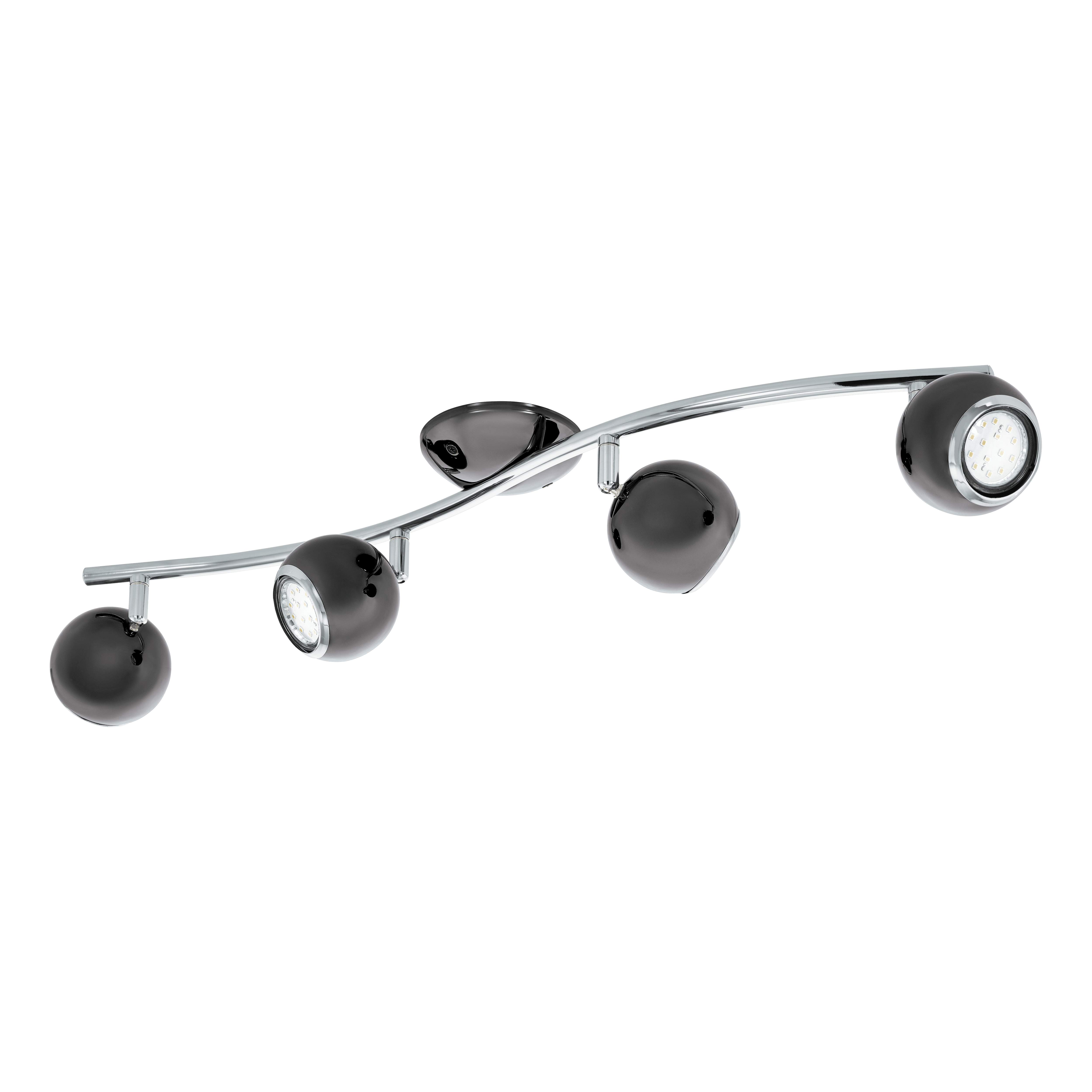 eglo bimeda 4 light black nickel chrome bar spotlight Kitchen Lighting Close Up