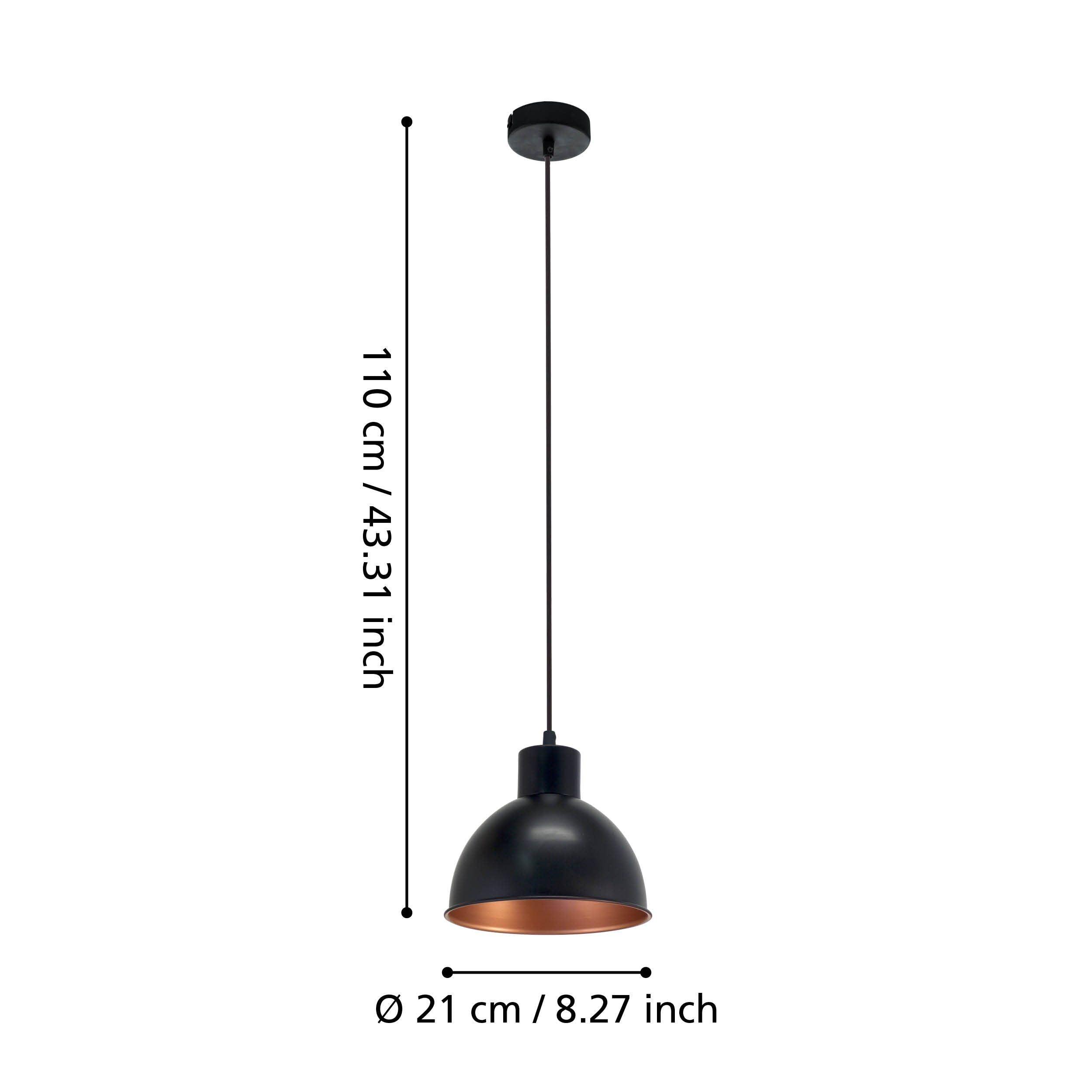 Eglo Truro 1 Conical Black & Copper Ceiling Pendant