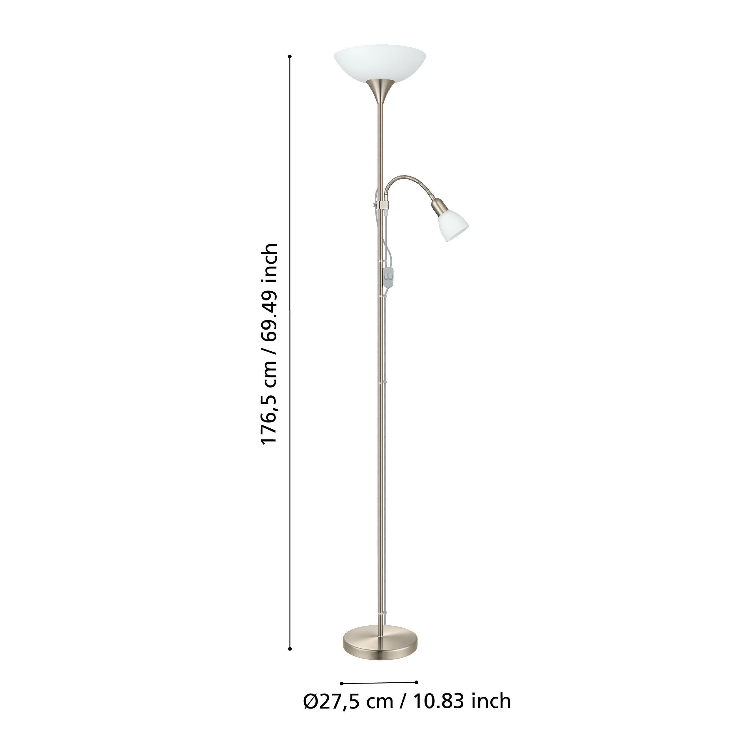 Eglo Up 2 Black Nickel Floor Lamp requires 1 x Edison Screw E27/ES bulbs