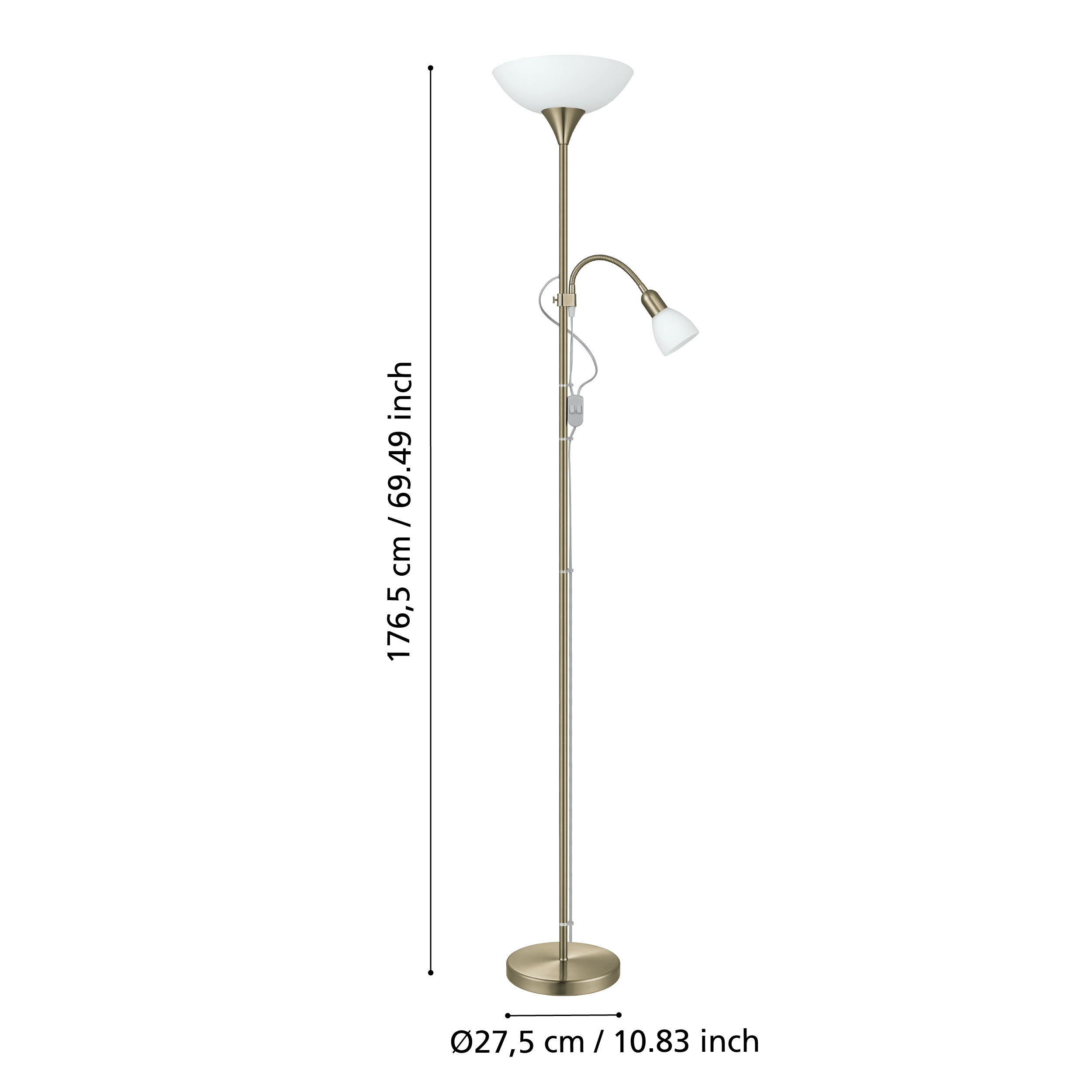 eglo up 2 bronze mother child floor lamp living room image
