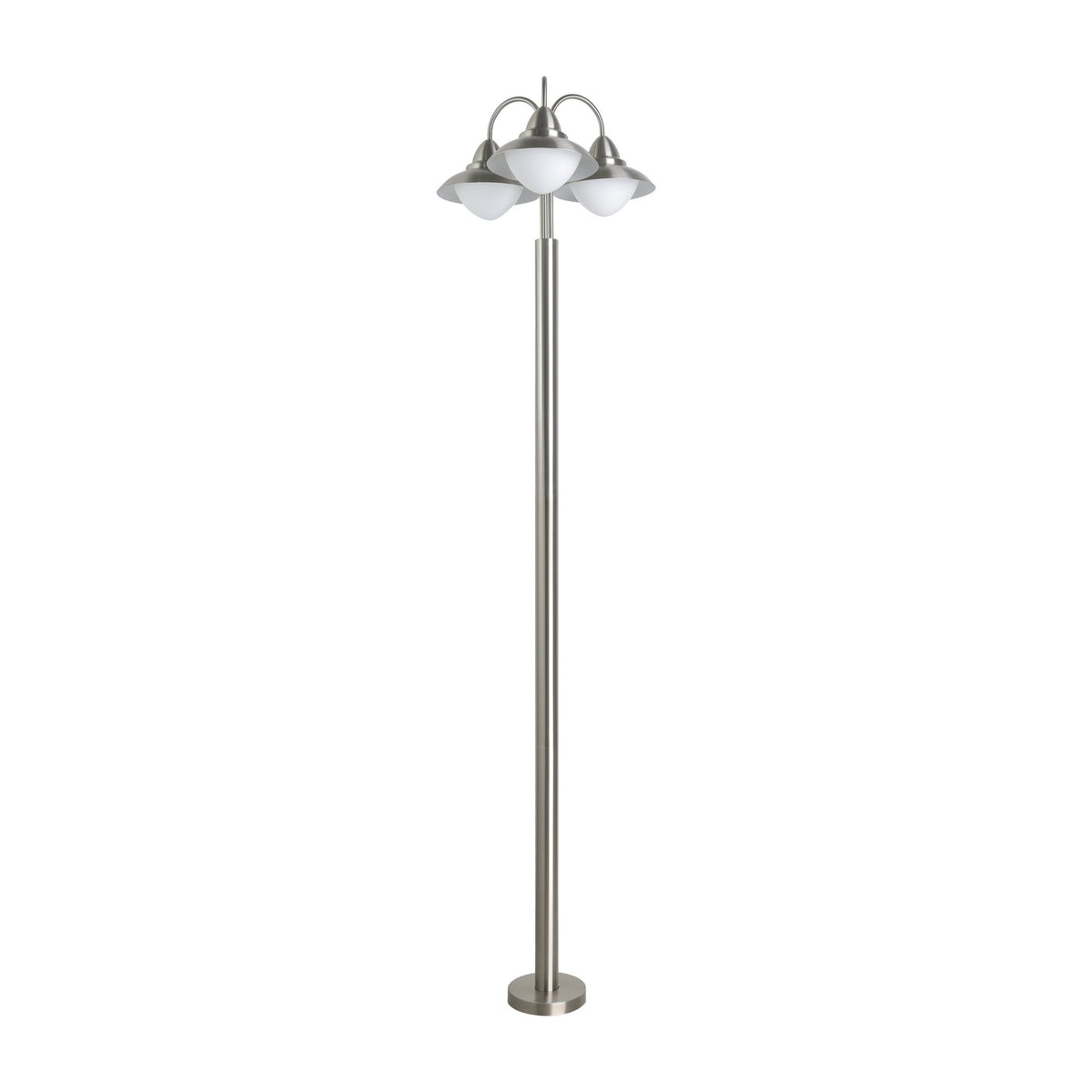 Eglo Sidney Silver 3 Light IP44 Outdoor Lamp Post - Opal Glass Shades