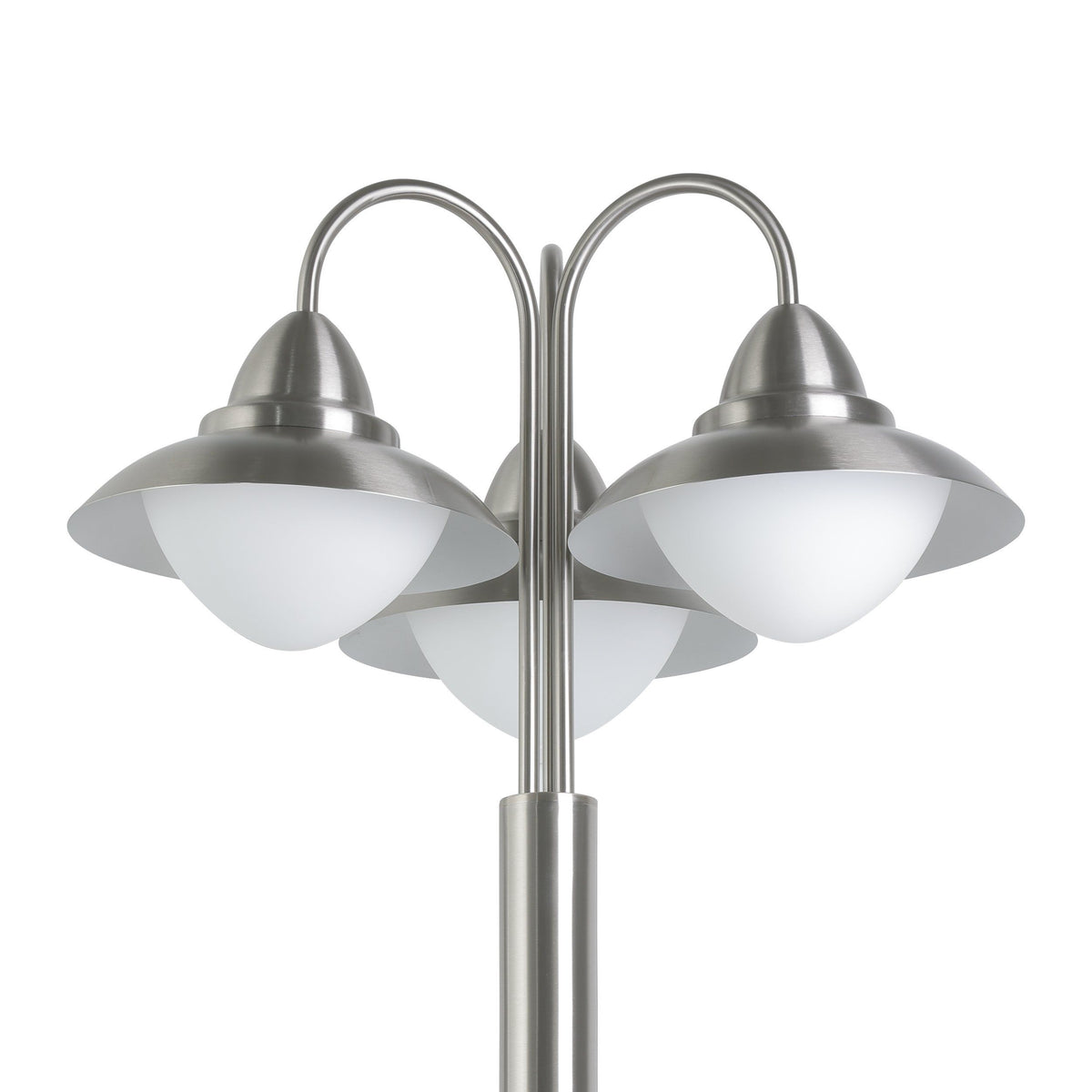 Eglo Sidney Silver 3 Light IP44 Outdoor Lamp Post - Opal Glass Shades