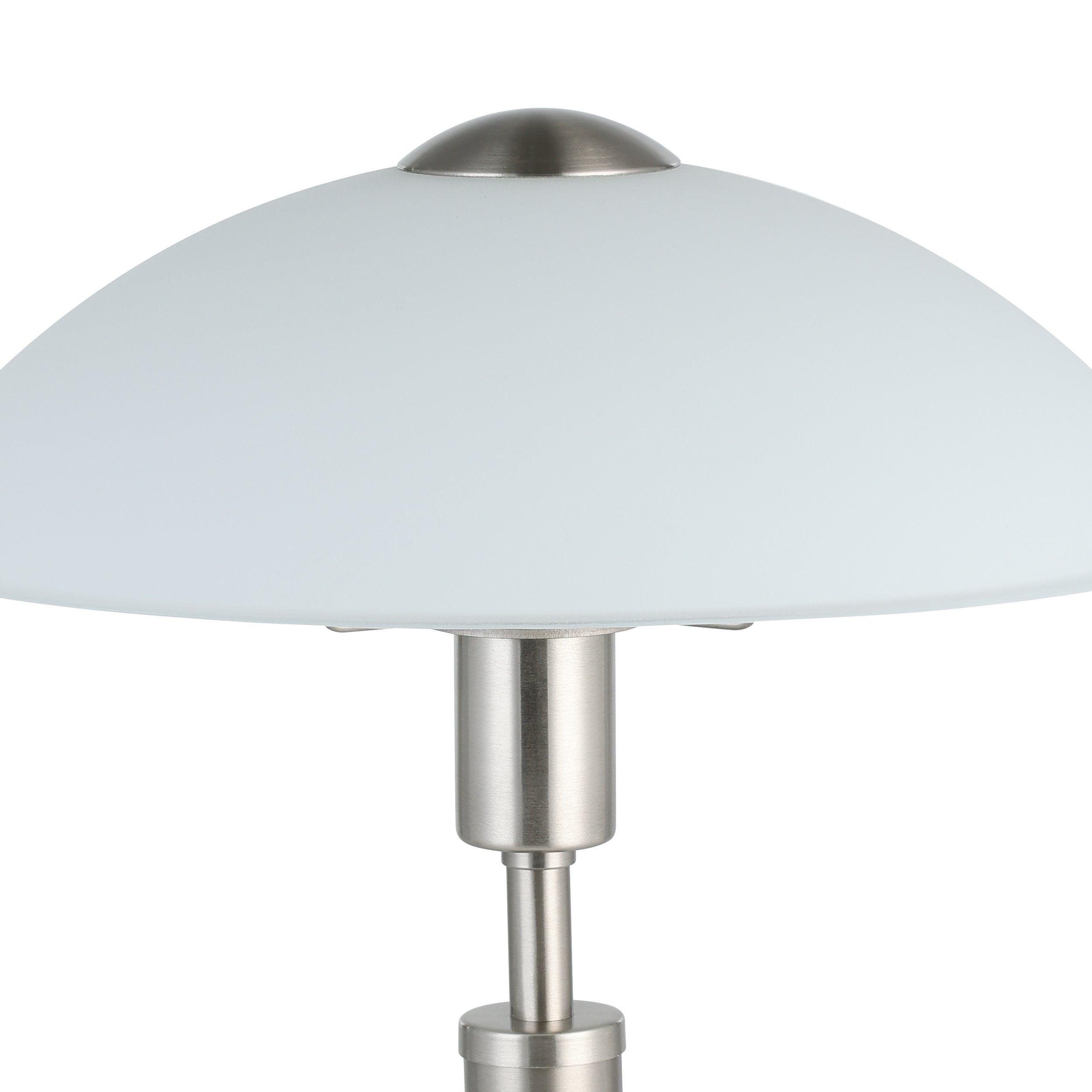 Eglo Solo 1 Nickel Touch Table Lamp - Satin Glass Shade