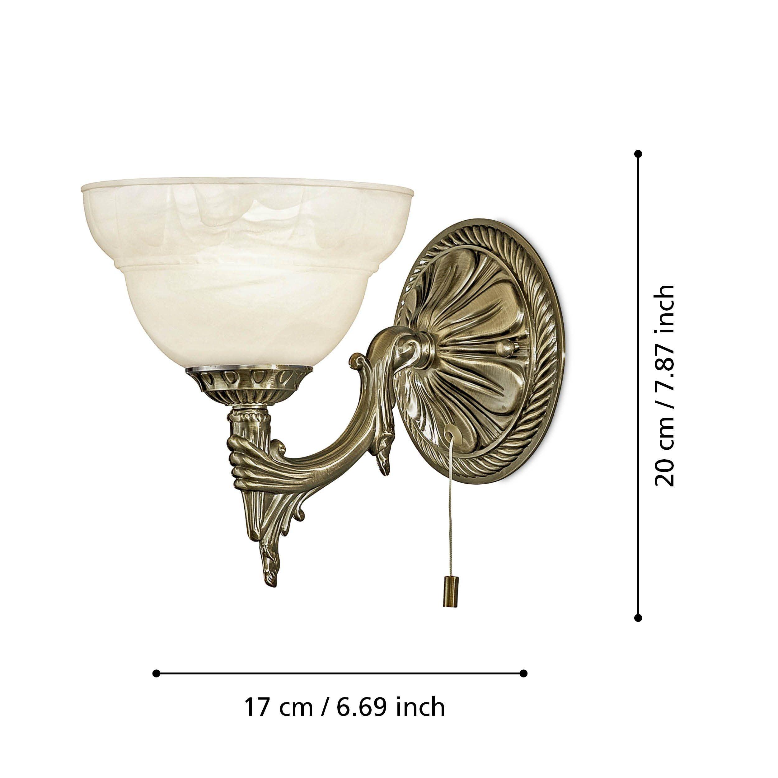 eglo marbella bronze wall light champagne alabaster glass shade kitchen lighting