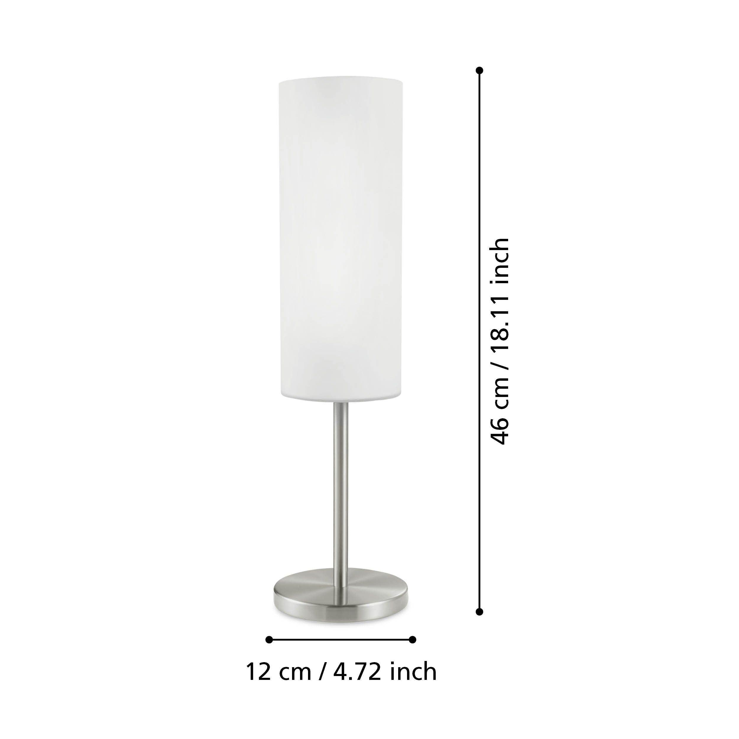 Eglo Troy 3 Nickel & White Satin Glass Table Lamp