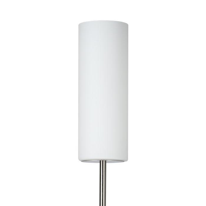 Eglo Troy 3 Nickel Floor Lamp With White Glass Shade