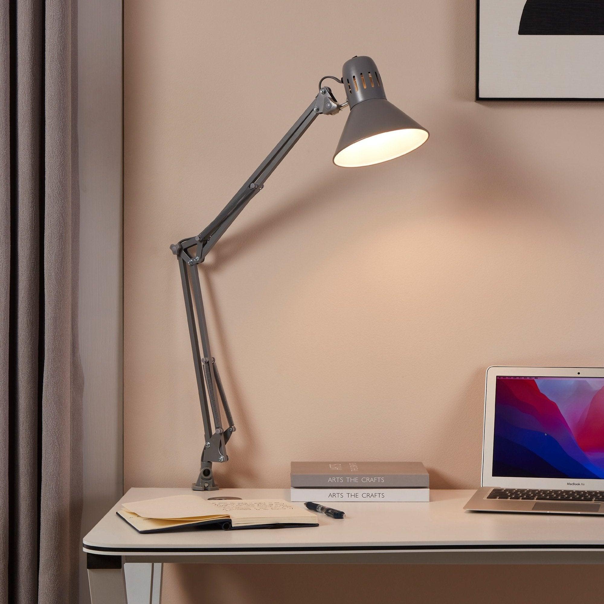 eglo firmo clip on grey adjustable table lamp