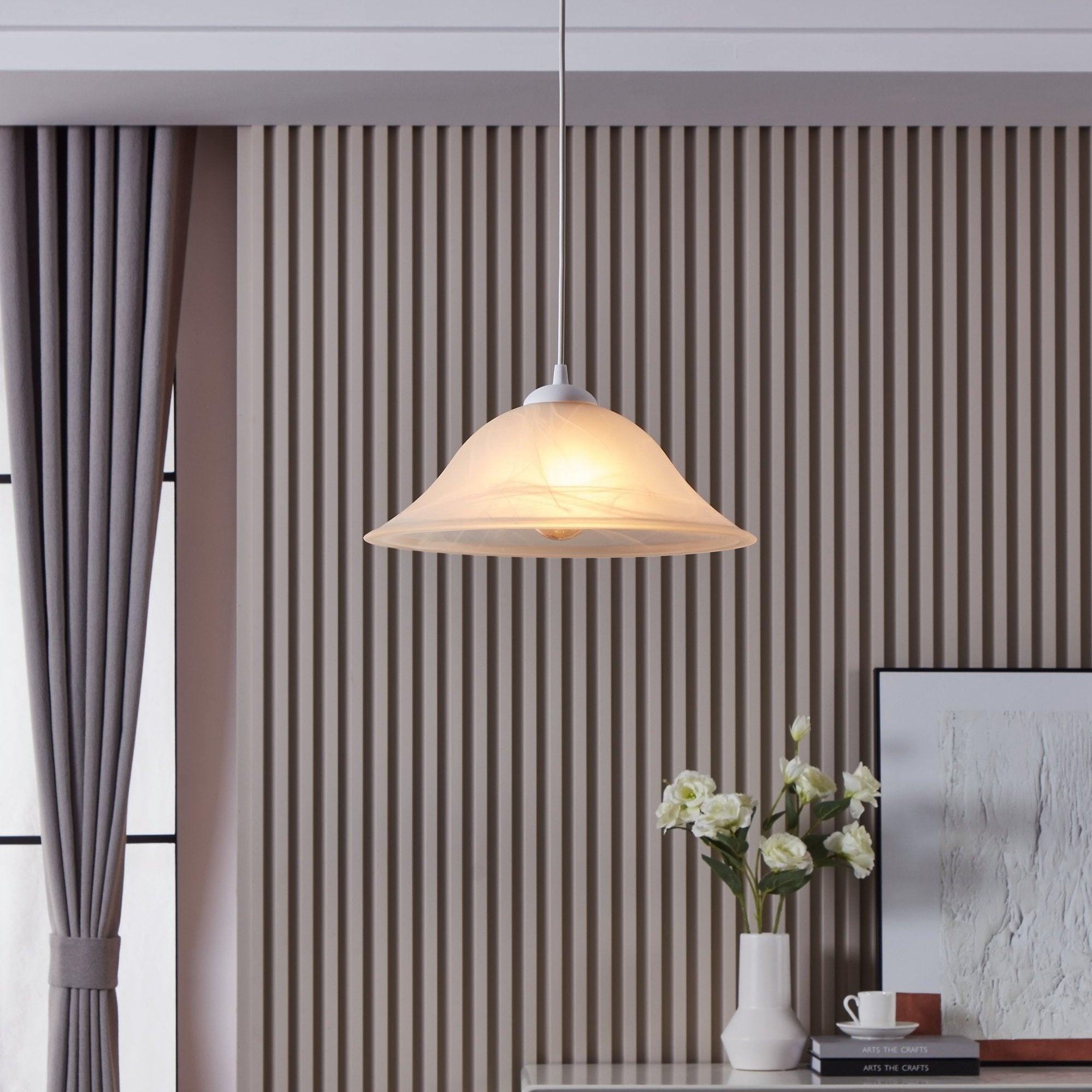 eglo albany white alabaster glass ceiling pendant