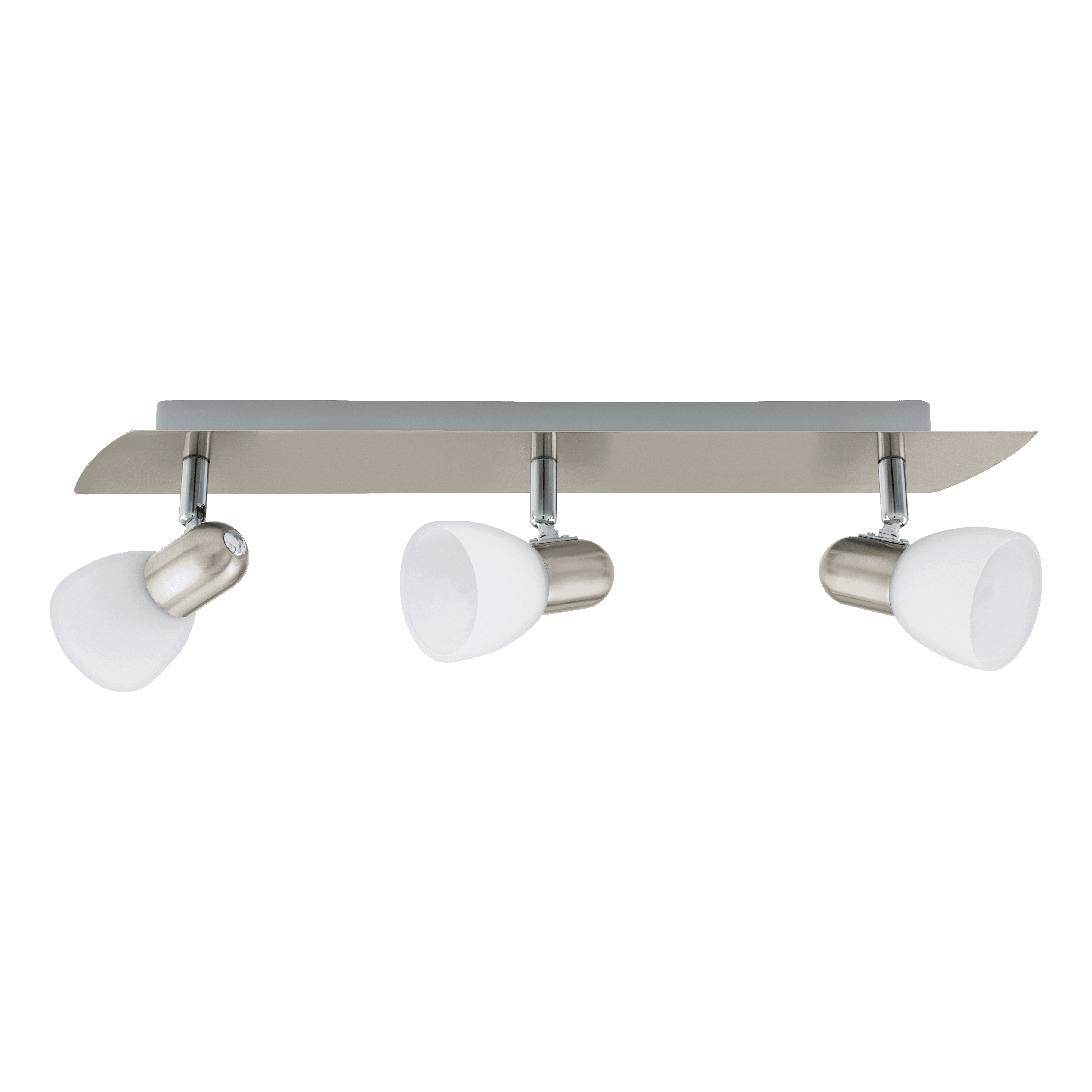 eglo enea nickel satin glass 3 light bar spotlight living room image