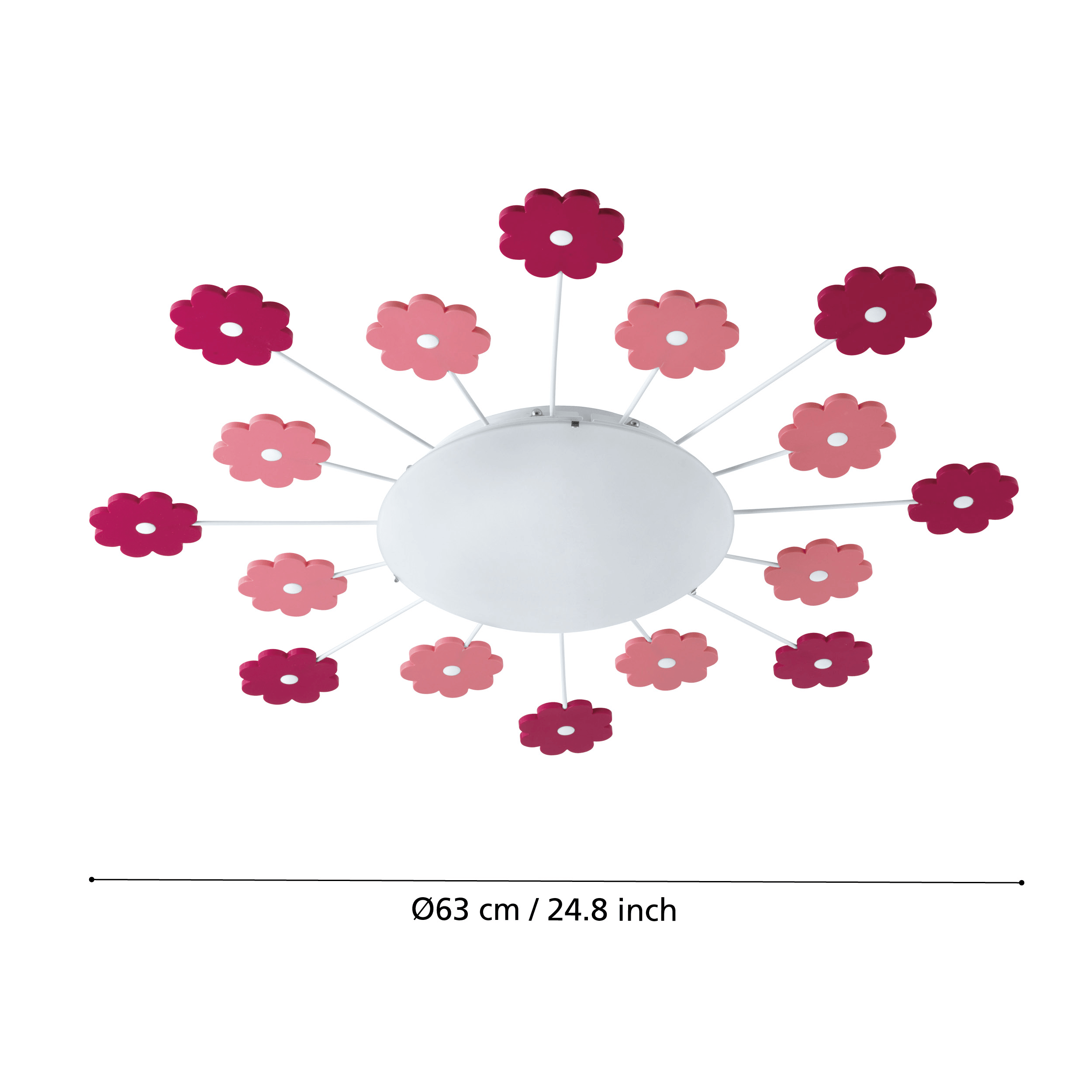 Eglo Viki 1 Pink Flour Design Flush Ceiling Light