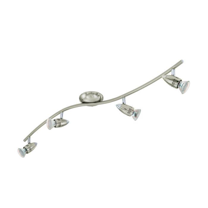 eglo magnum led nickel 4 light bar spotlight