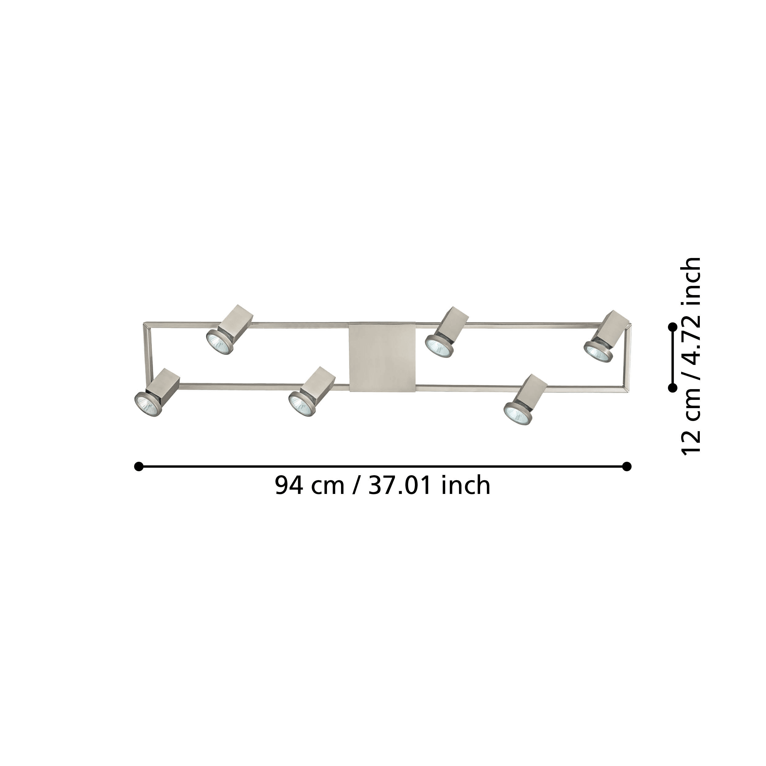 Eglo Zeraco Nickel 6 Light Bar Spotlight