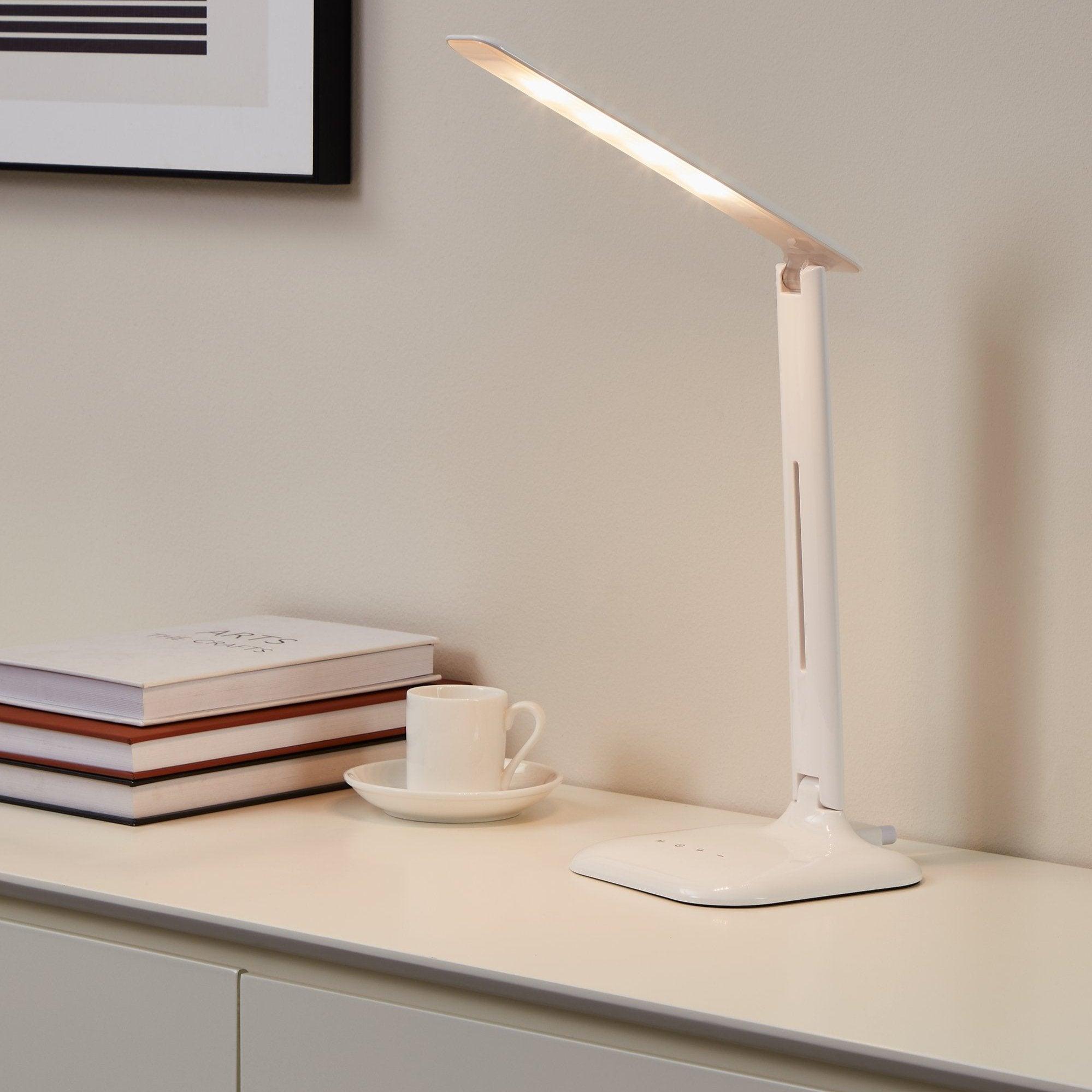 eglo caupo white metal led desk lamp