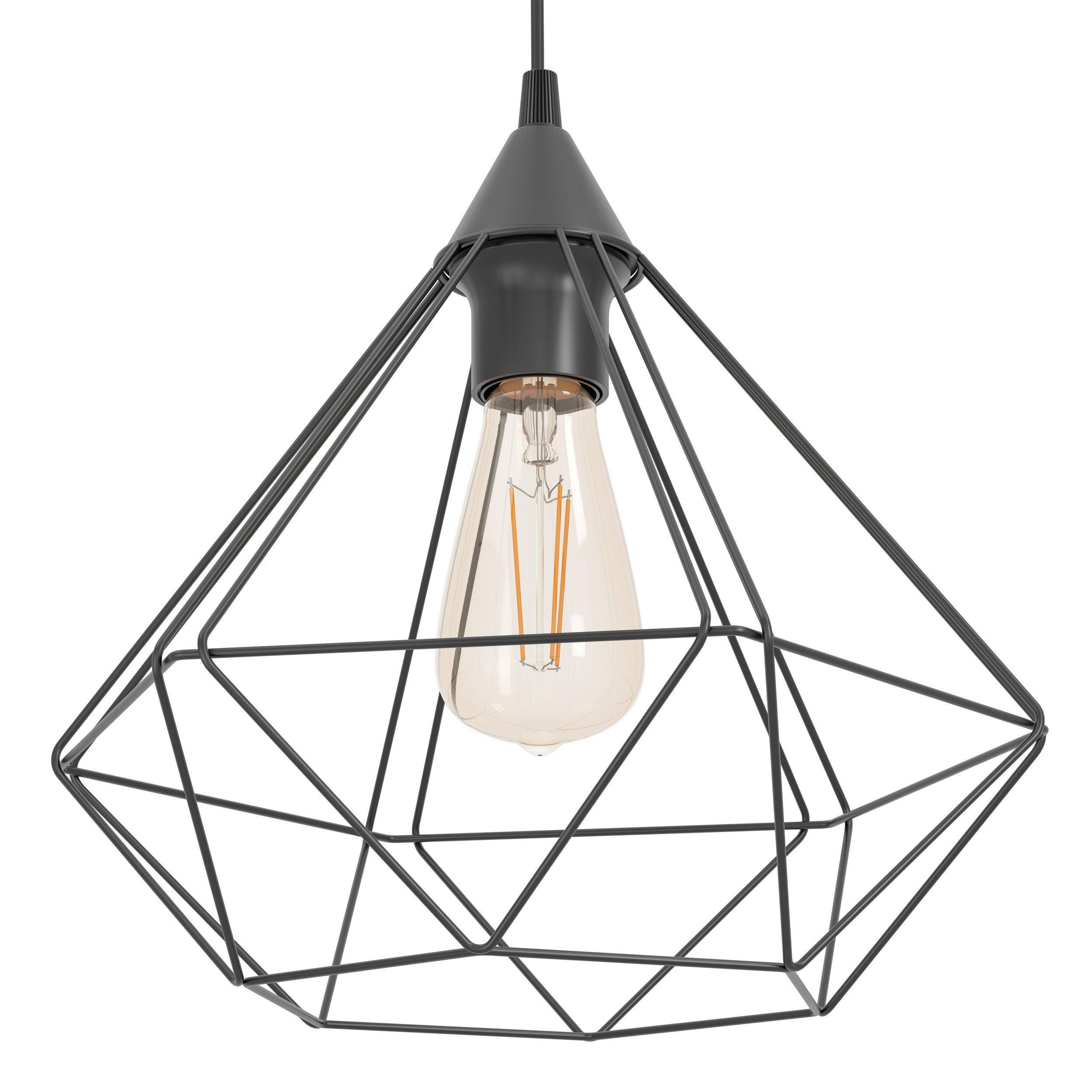 Eglo Tarbes Diamond Shaped Black Metal Wire Ceiling Pendant