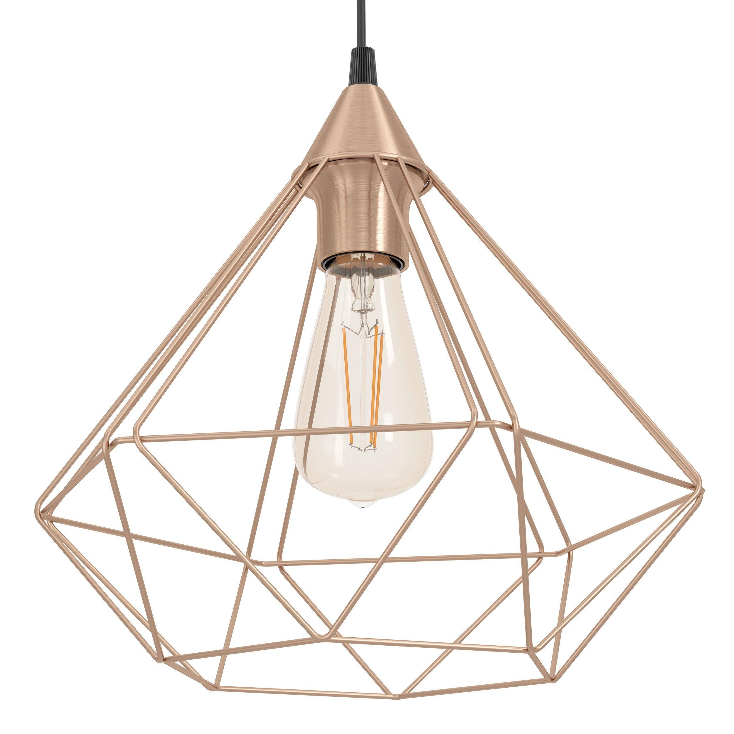 Eglo Tarbes Diamond Shaped Copper Metal Wire Ceiling Pendant