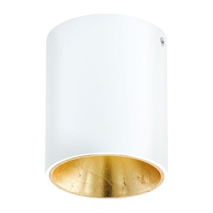 eglo polasso flush led white gold cylinder ceiling light living room image