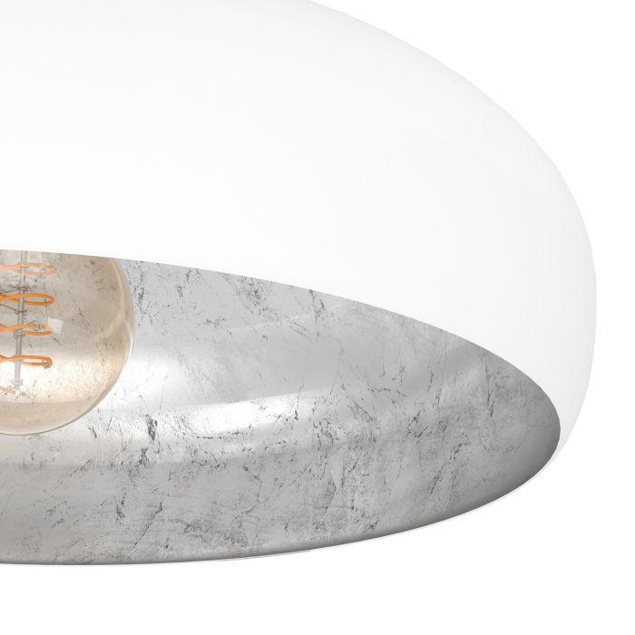 eglo mogano flush white silver ceiling light hallway lighting