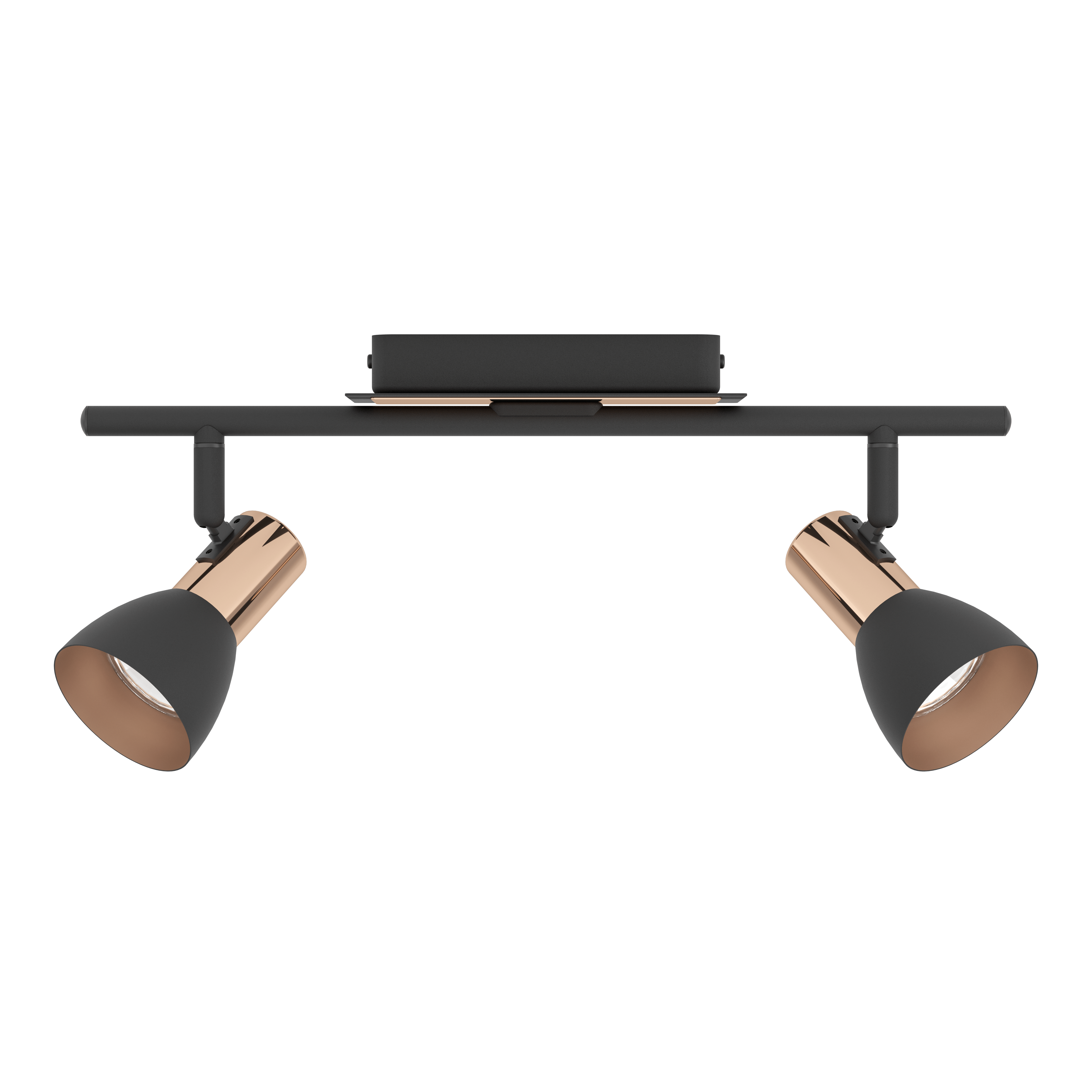 eglo barnham copper black 2 light bar spotlight living room image