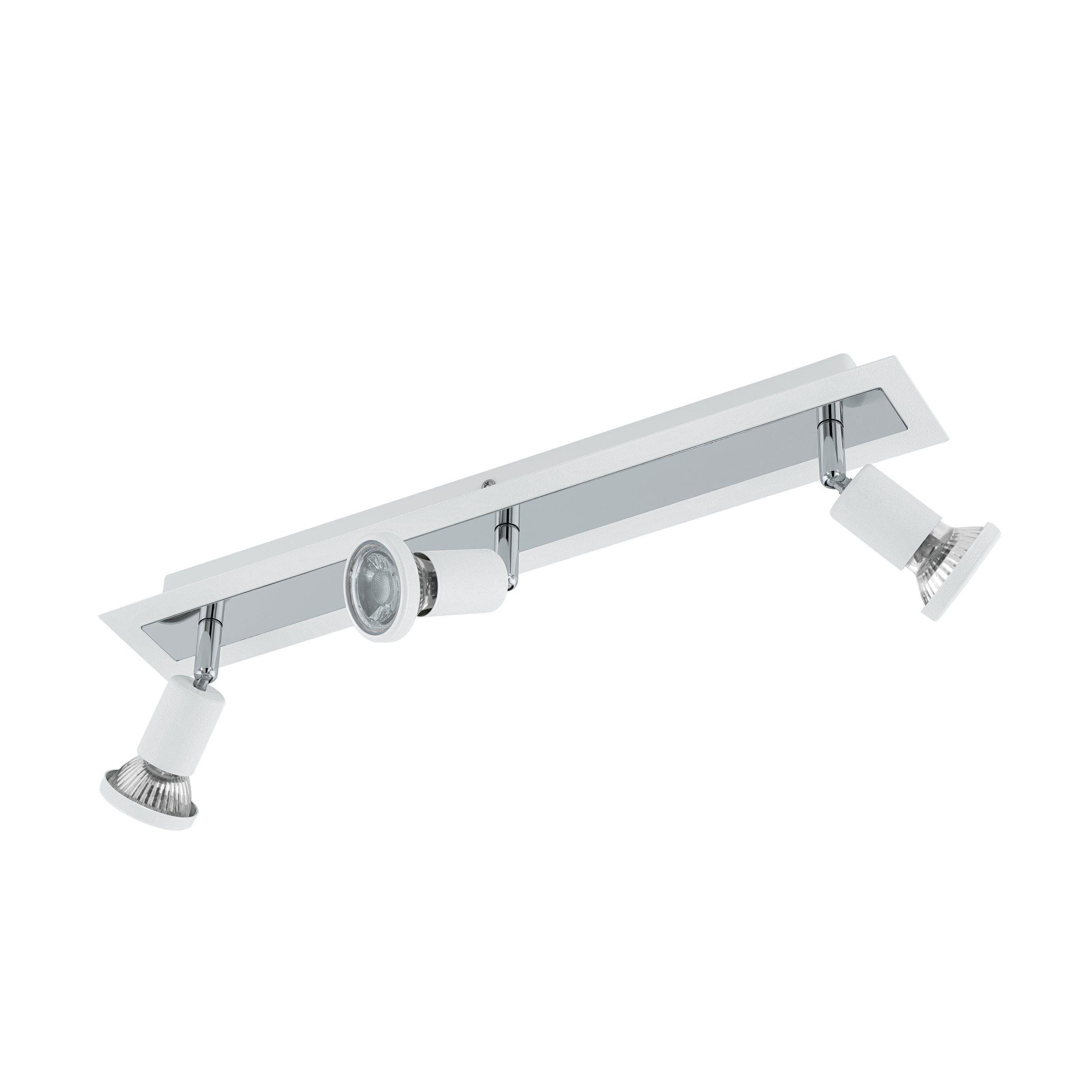 eglo sarria white chrome 3 light bar spotlight living room image