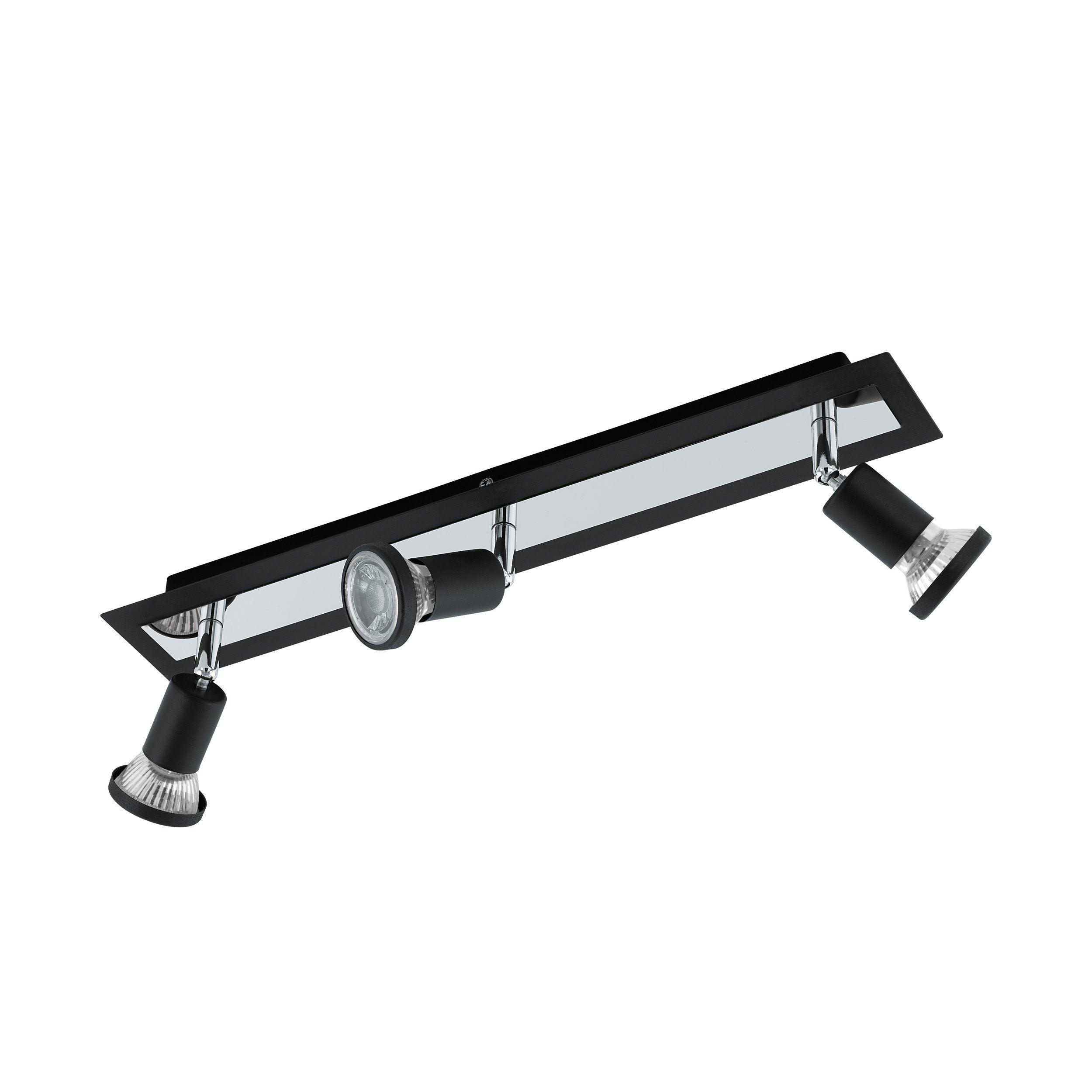 eglo sarria black chrome 3 light bar spotlight living room image