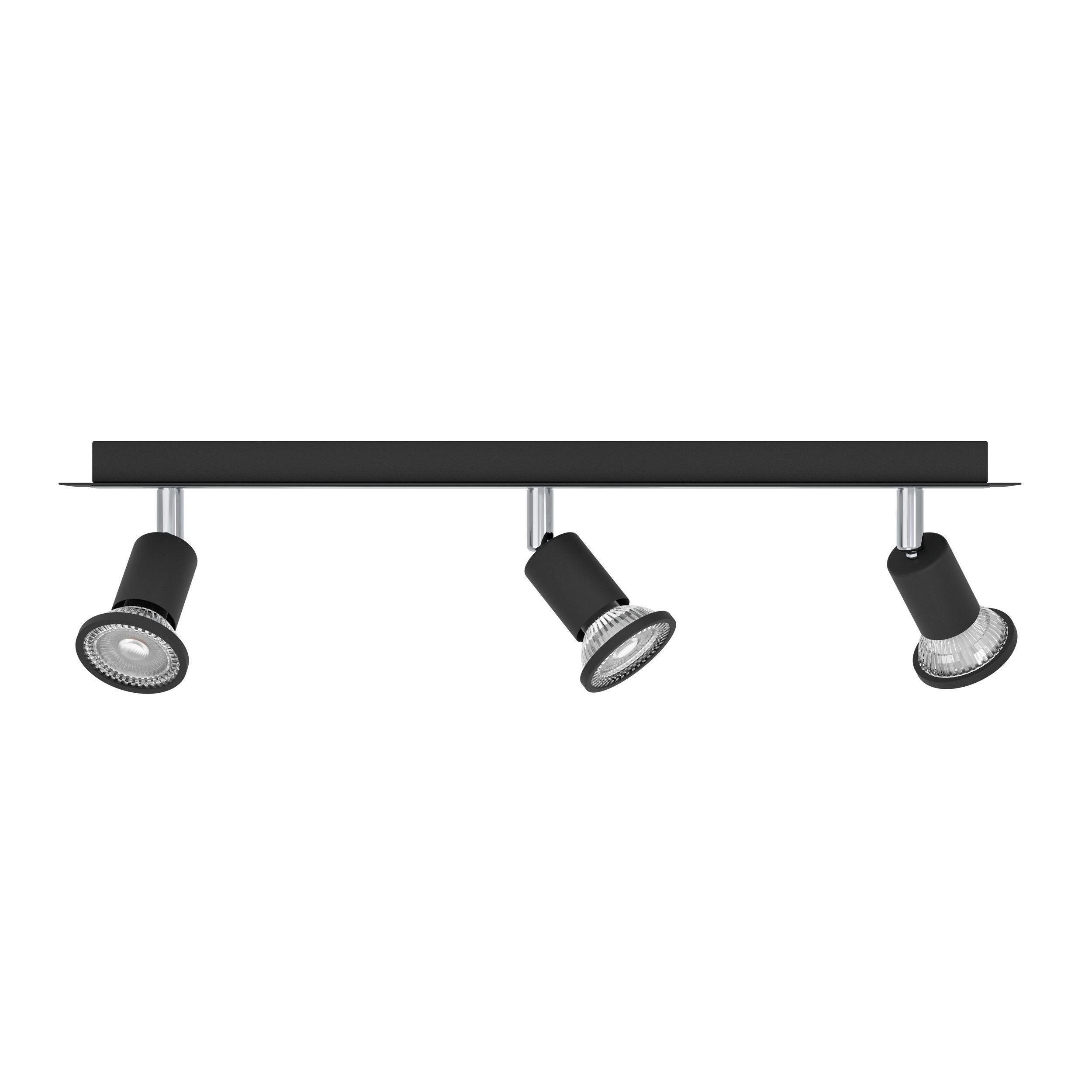 eglo sarria black chrome 3 light bar spotlight hallway lighting