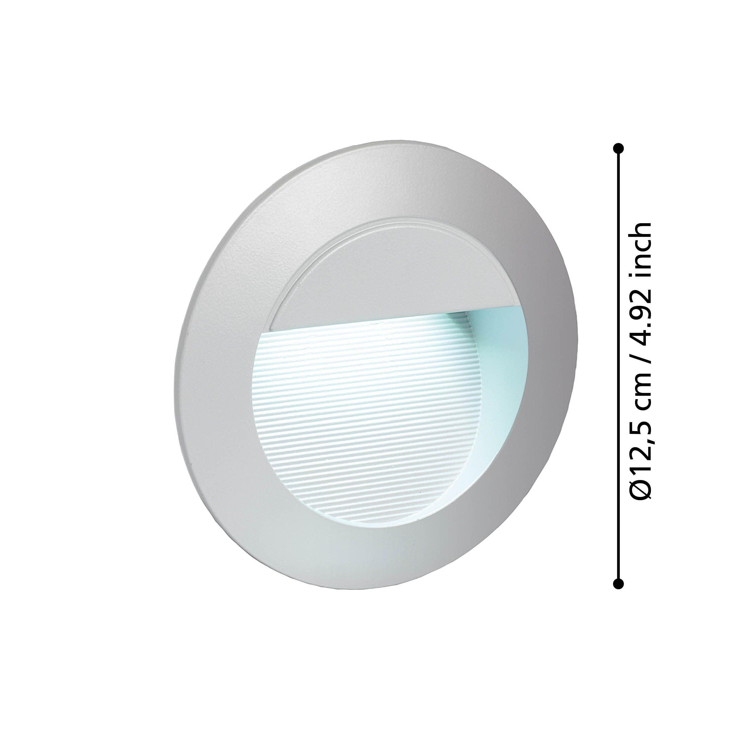 Eglo Zimba-LED Silver Outdoor Round Recessed Wall Light