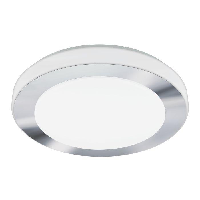 eglo led carpi round chrome ip44 flush light 38 5cm living room close up
