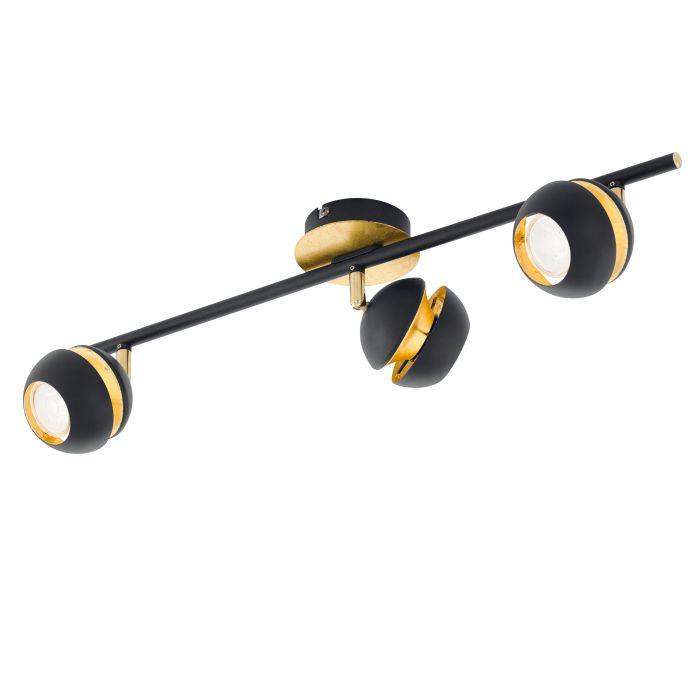 eglo nocito gold black 3 light bar spotlight kitchen lighting